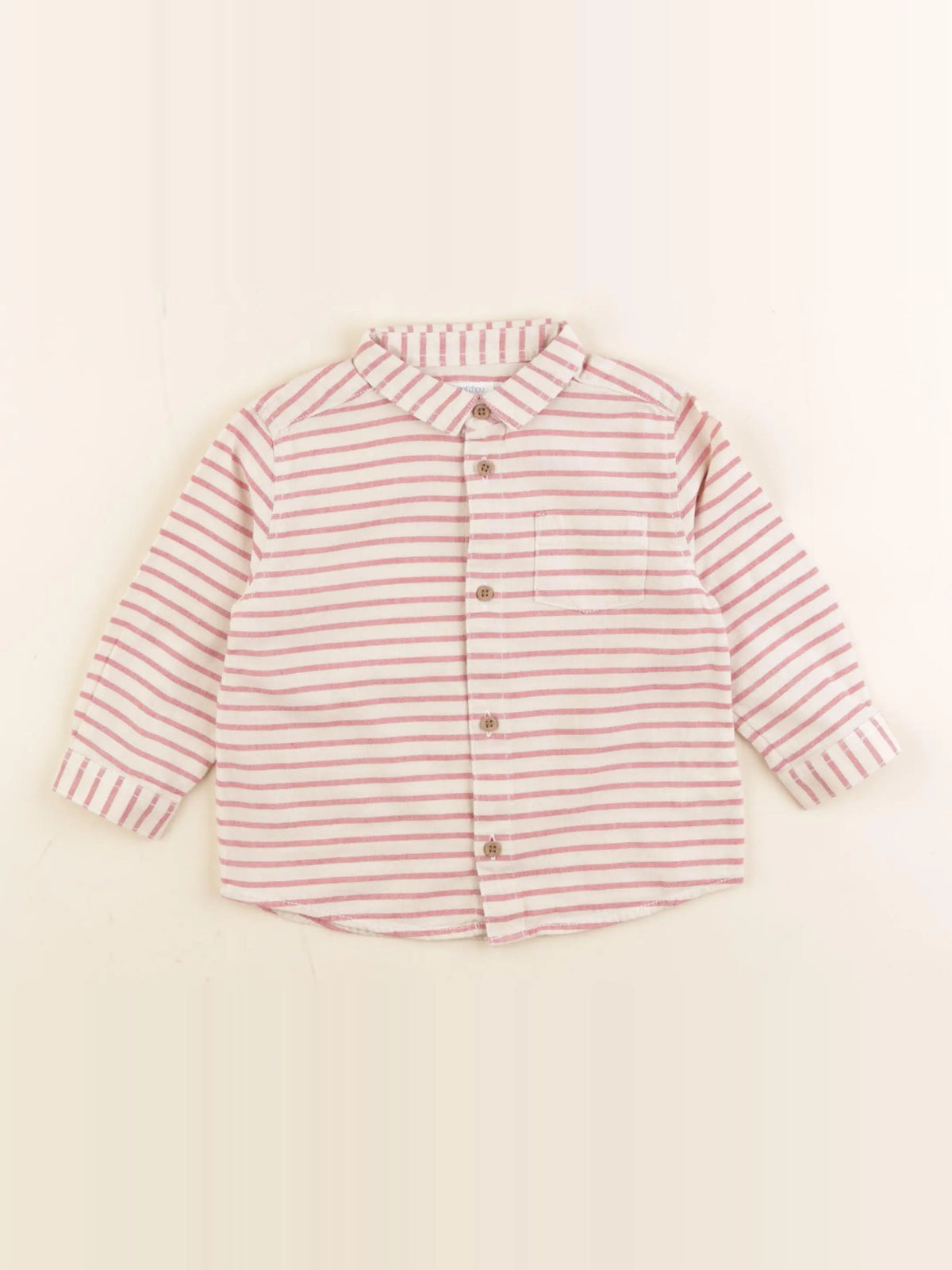 Boutchou - chemise beige, rose - 12 mois