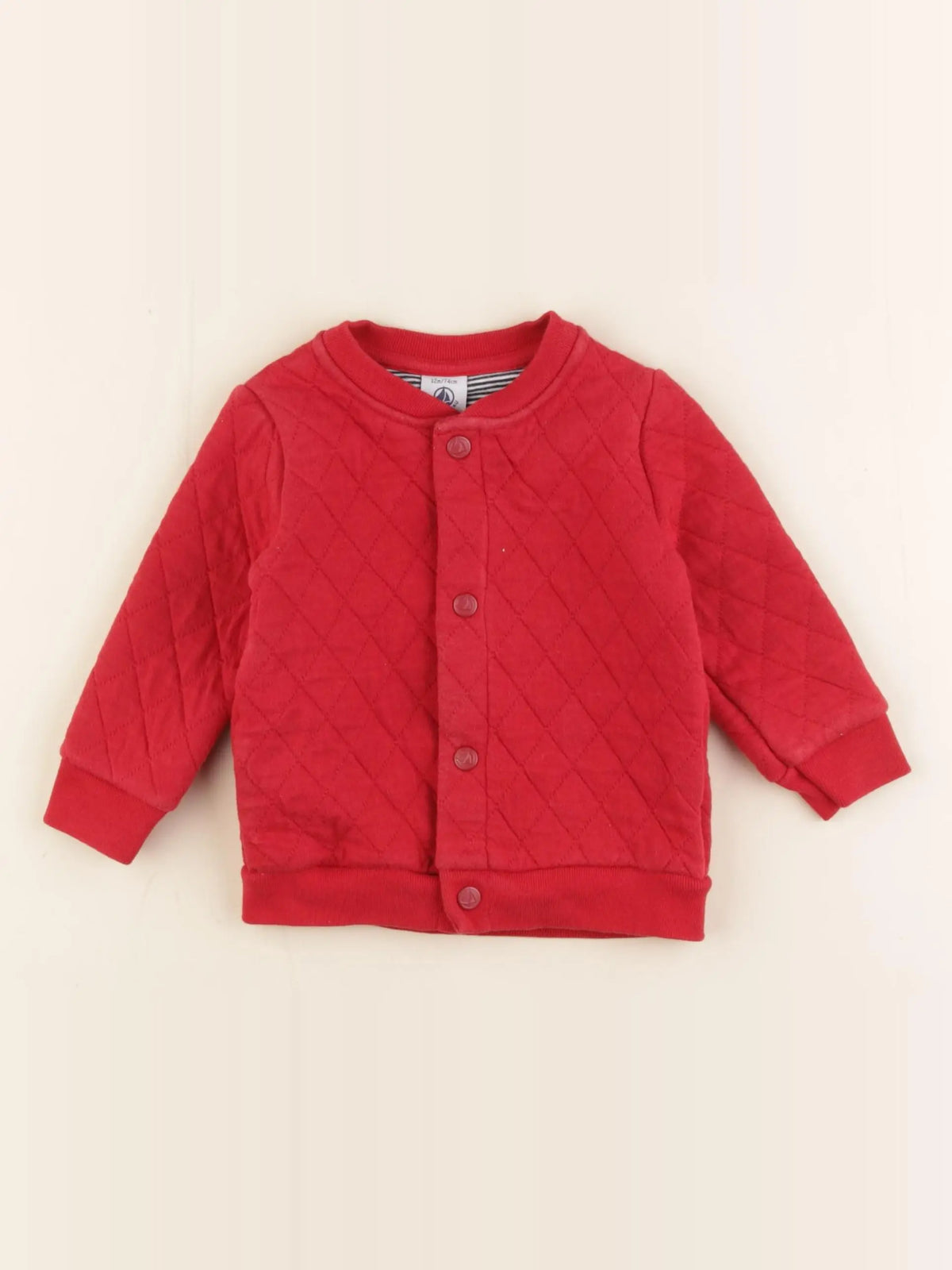 Petit Bateau - sweat rouge - 12 mois