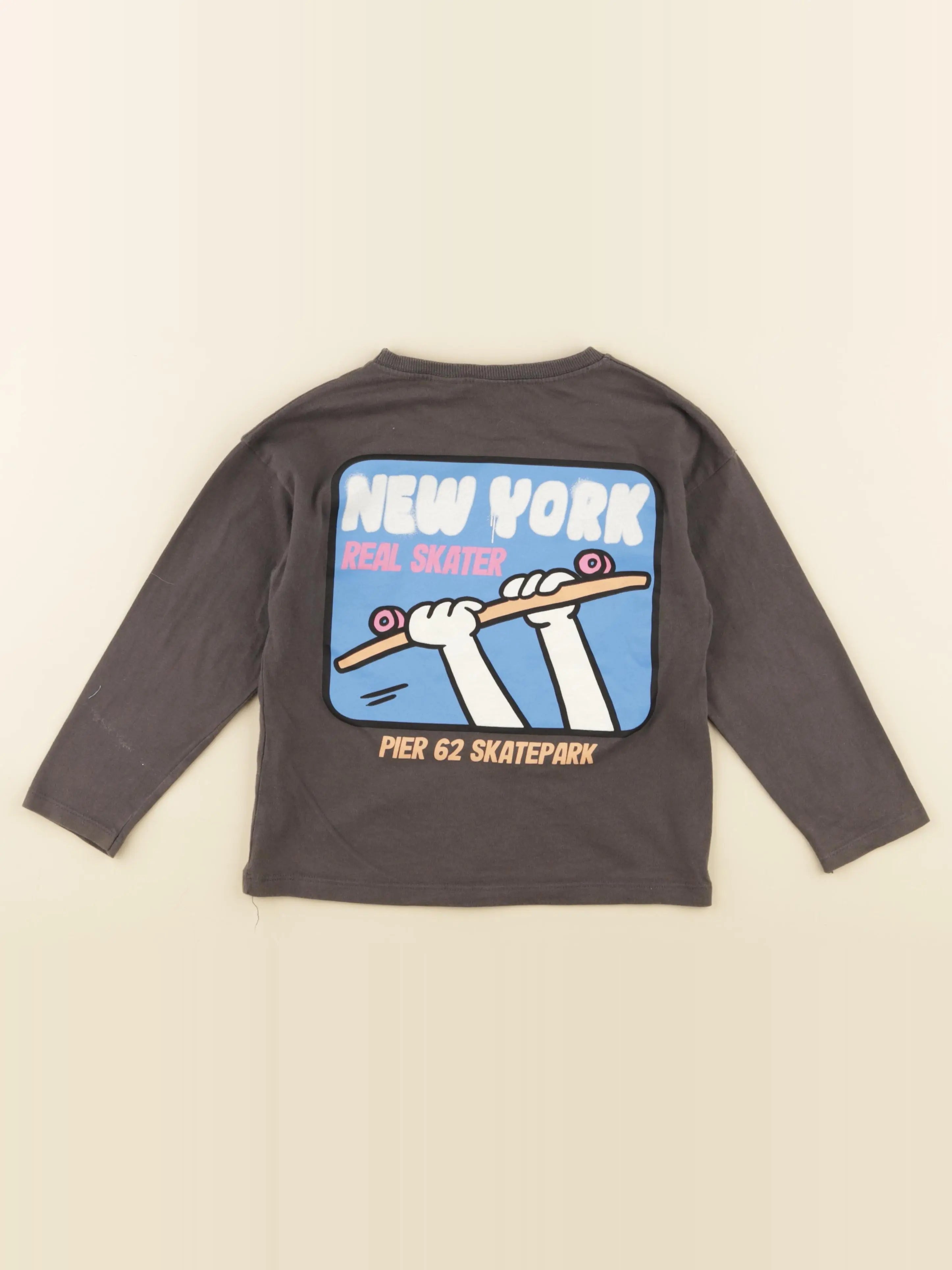 Zara - tee-shirt imprimé au dos gris - 4/5 ans