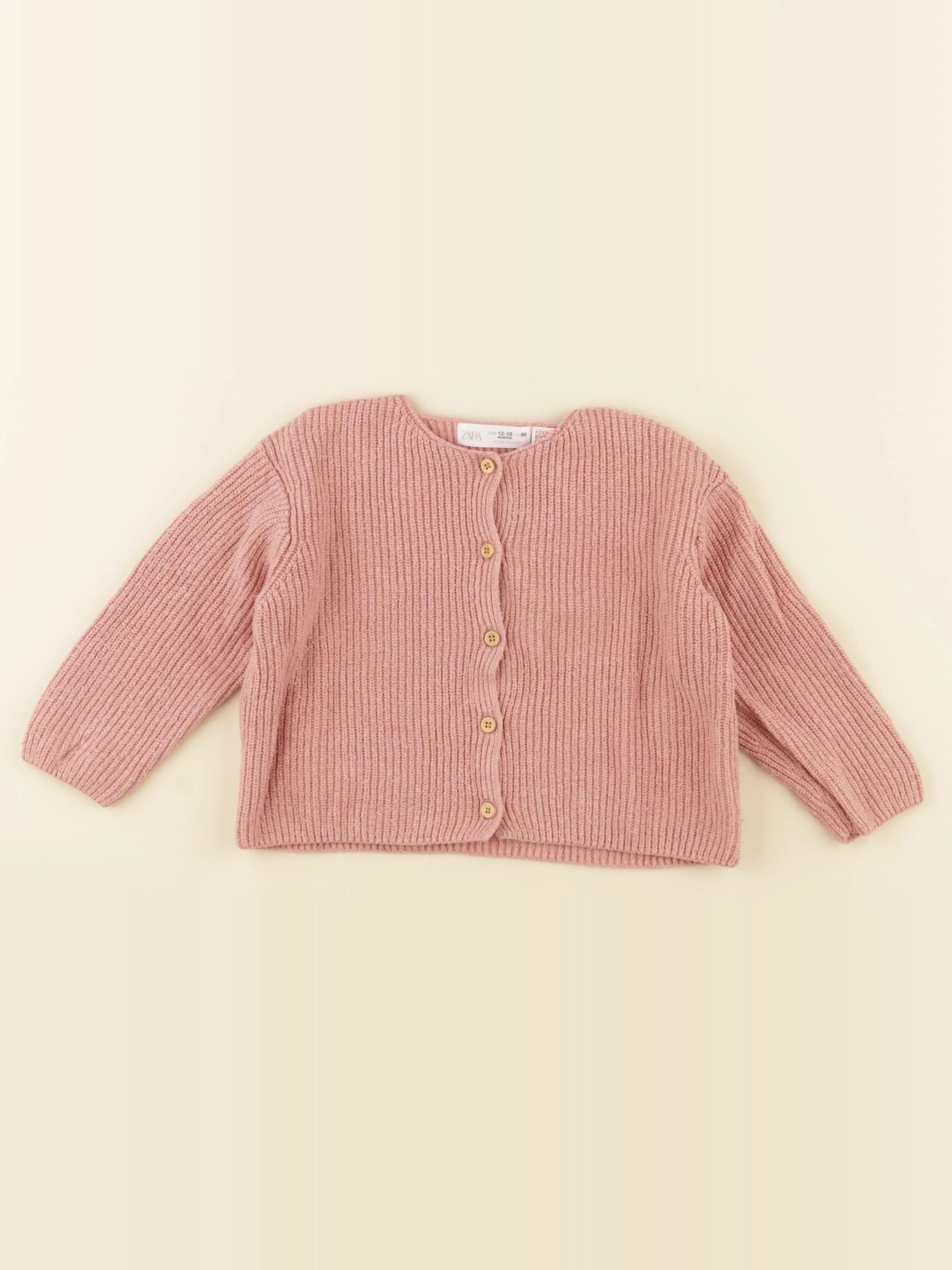 Zara - gilet rose - 12 mois