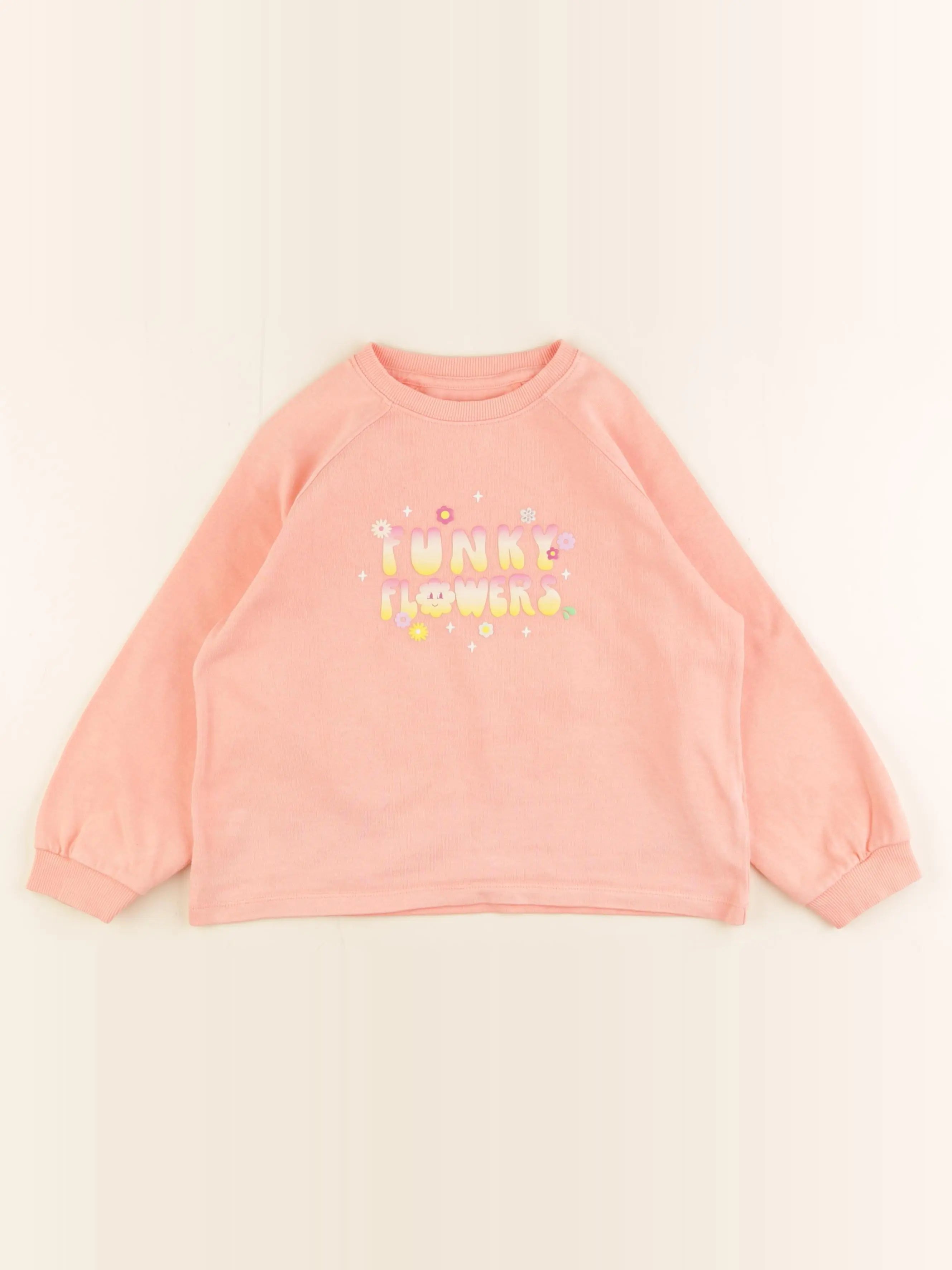Vertbaudet - sweat orange - 6 ans
