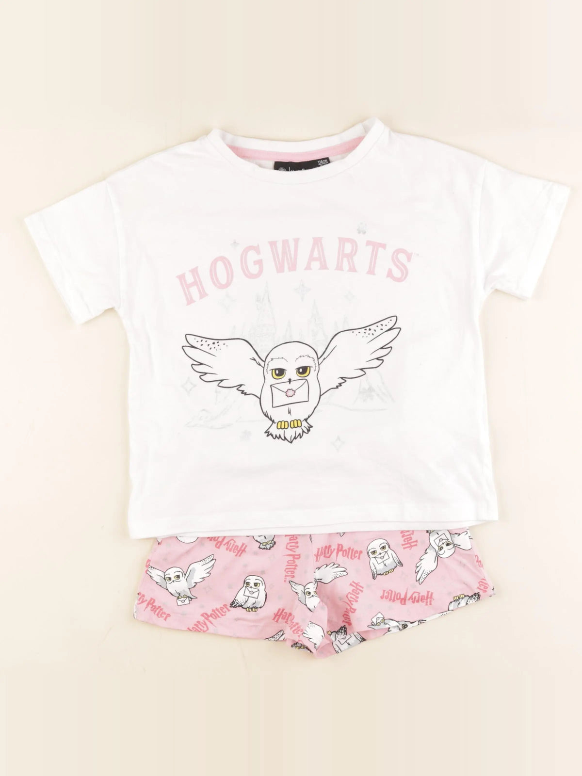 Vertbaudet - pyjama coton blanc, rose - 6 ans