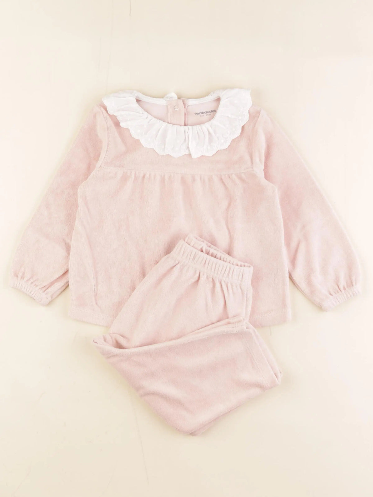 Vertbaudet - pyjama velours rose - 3 ans