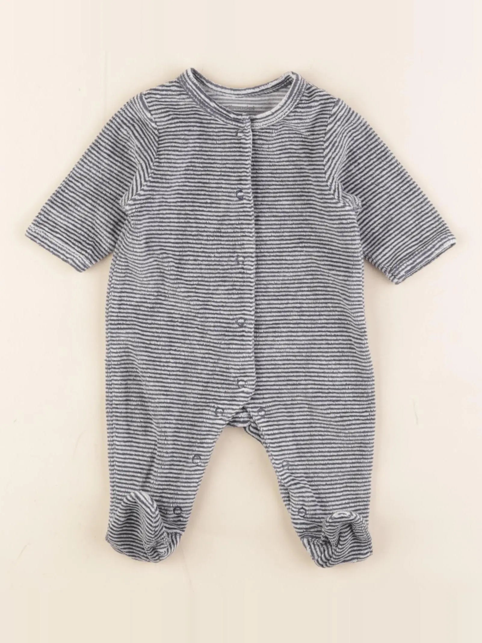 Vertbaudet - pyjama velours bleu - 1 mois