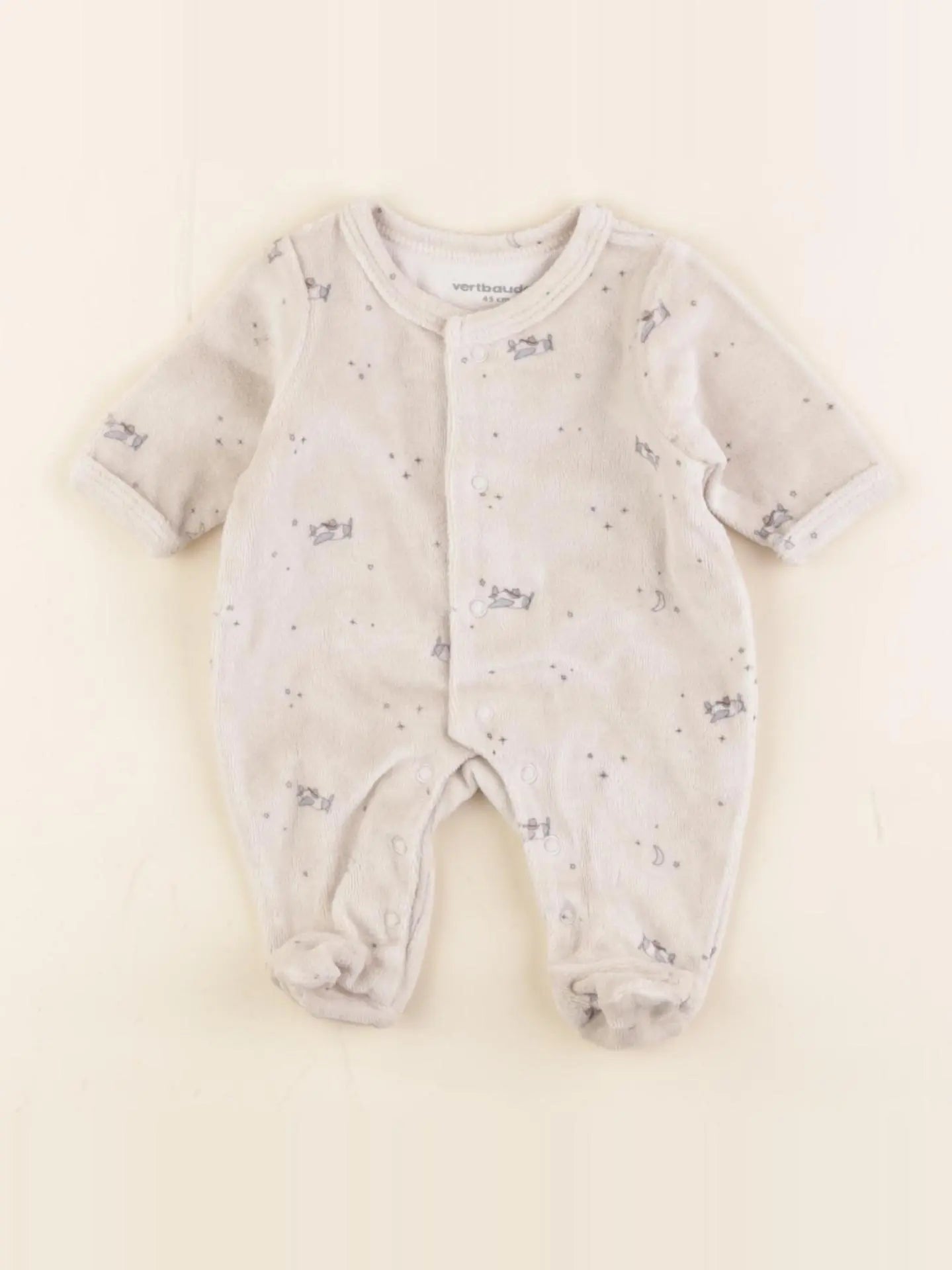 Tape à l'oeil - pyjama velours beige - Prématuré