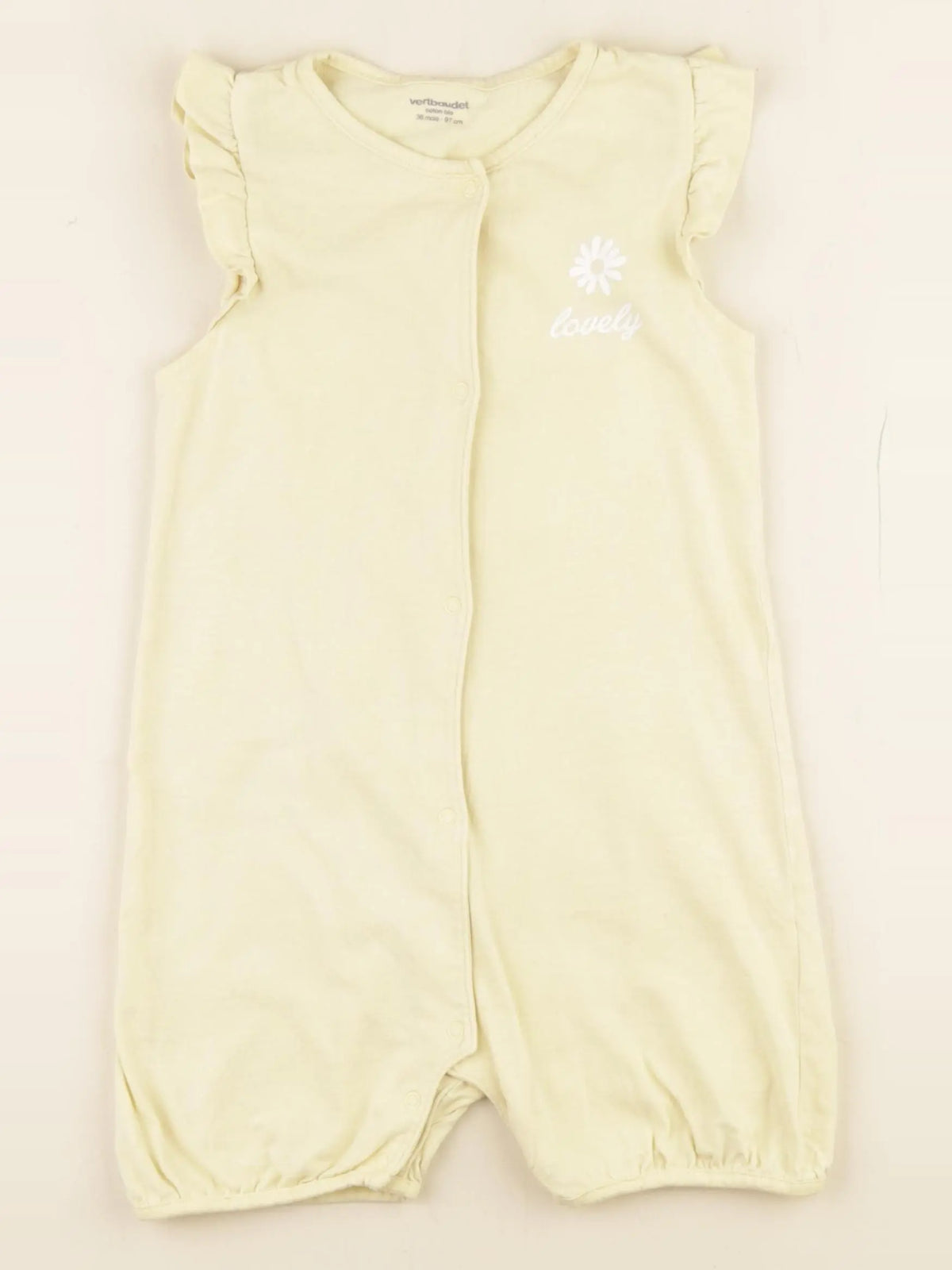 Vertbaudet - pyjama coton jaune - 36 mois