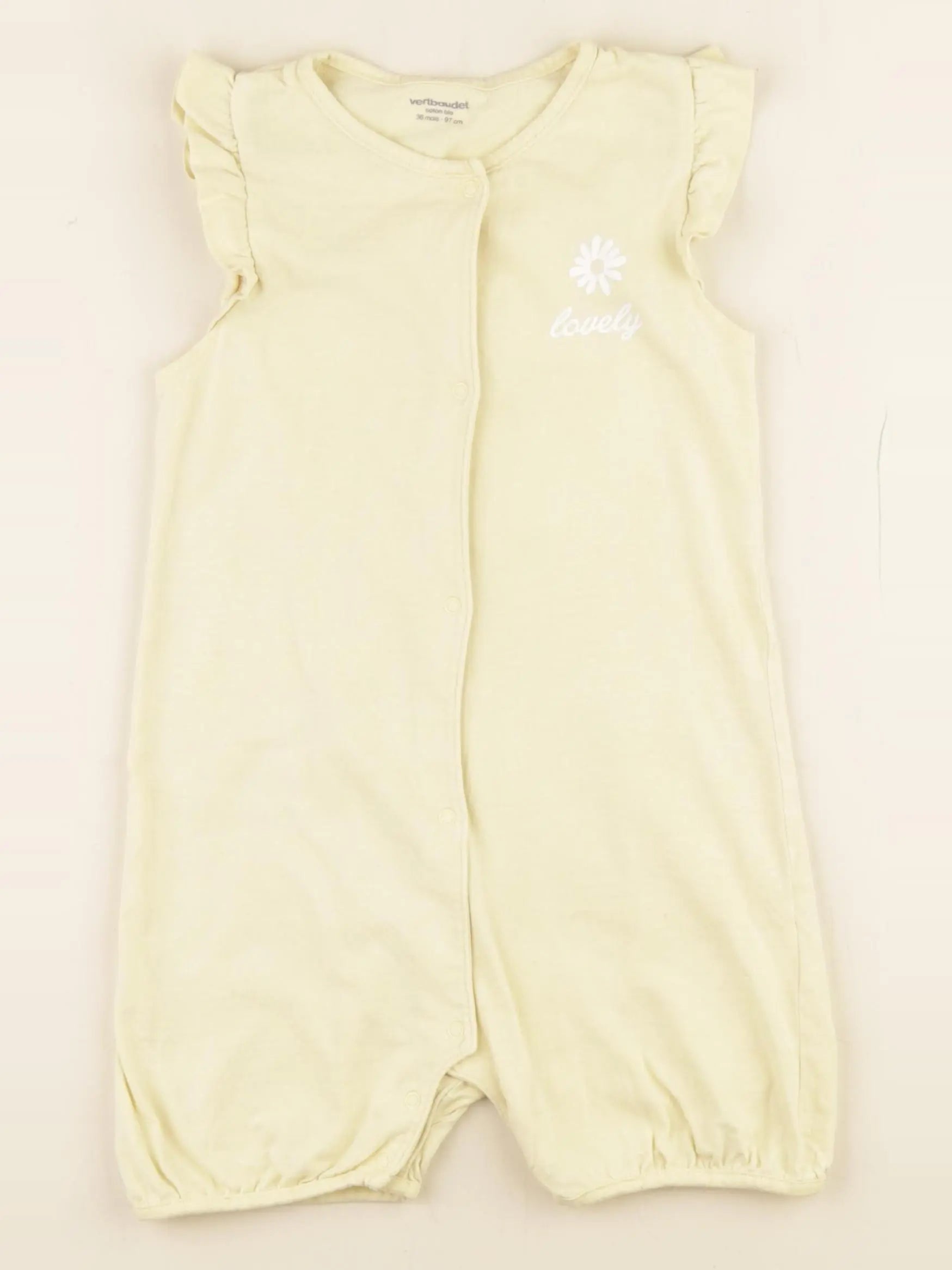 Vertbaudet - pyjama coton jaune - 36 mois