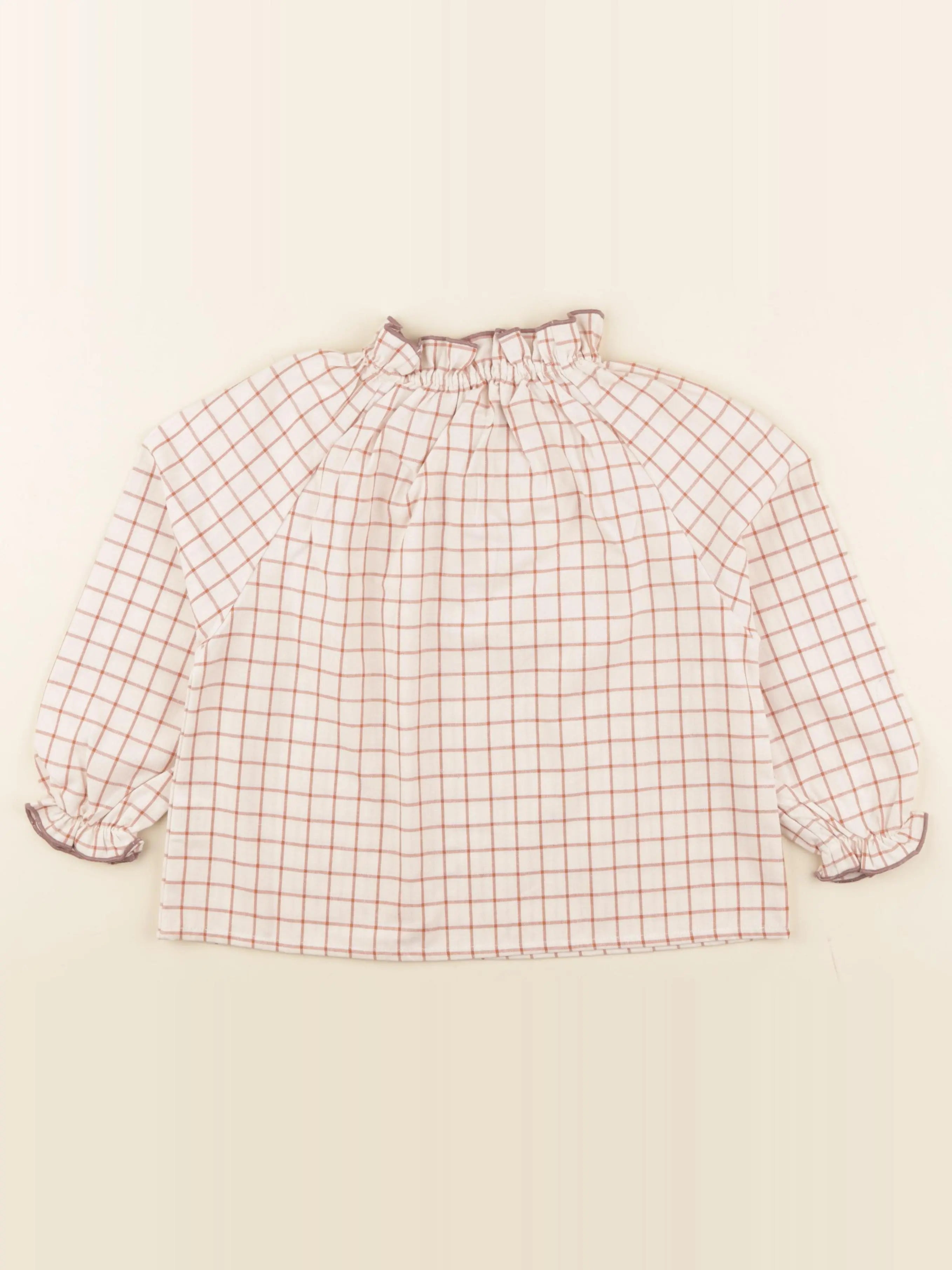 Blouse beige, marron