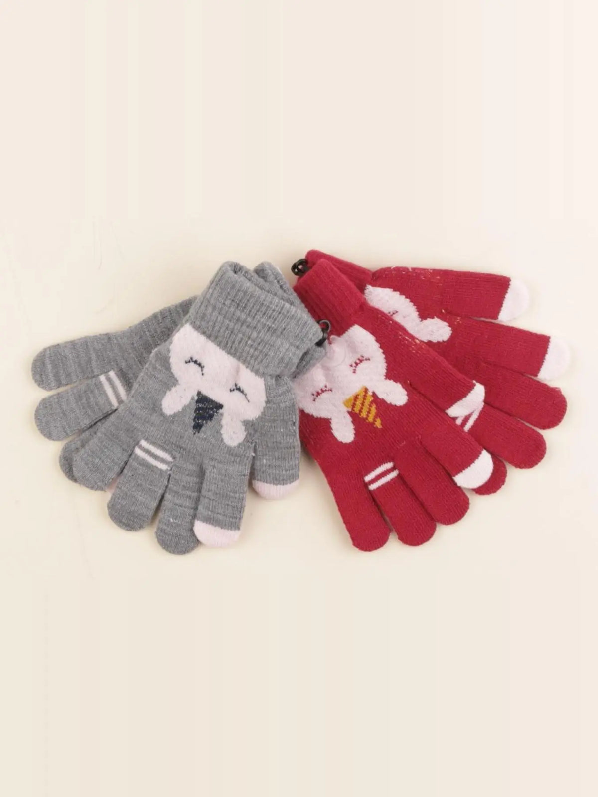 Vertbaudet - gants gris, rose - 8/10 ans