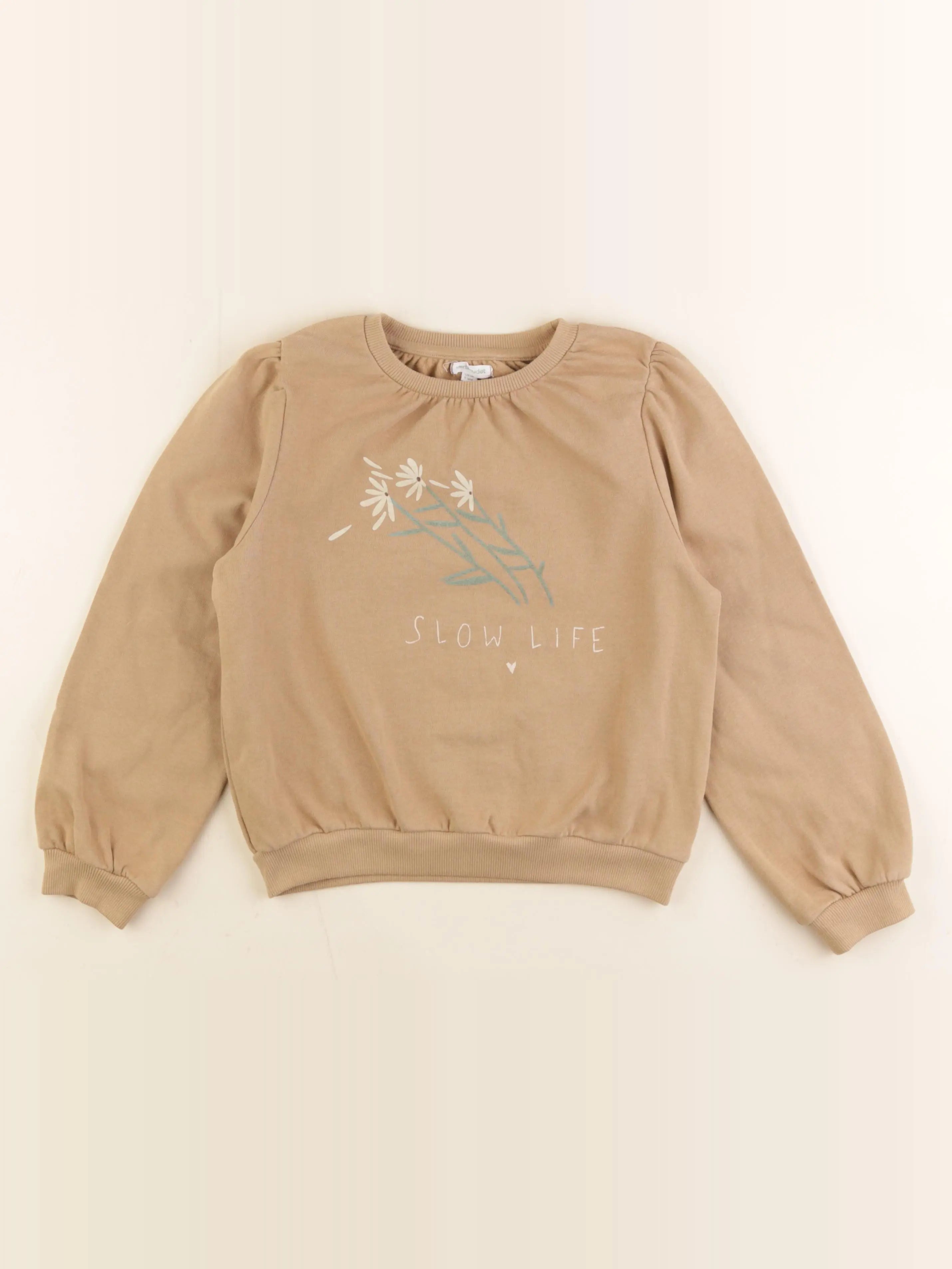 Vertbaudet - sweat marron - 8 ans