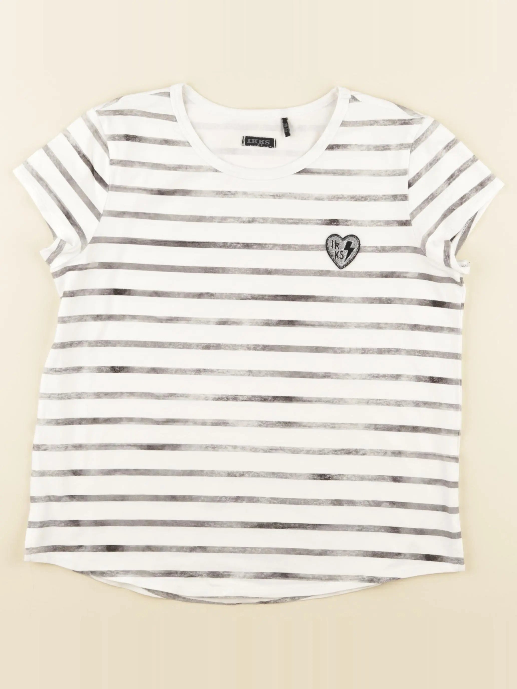IKKS - tee-shirt gris, blanc - 12 ans