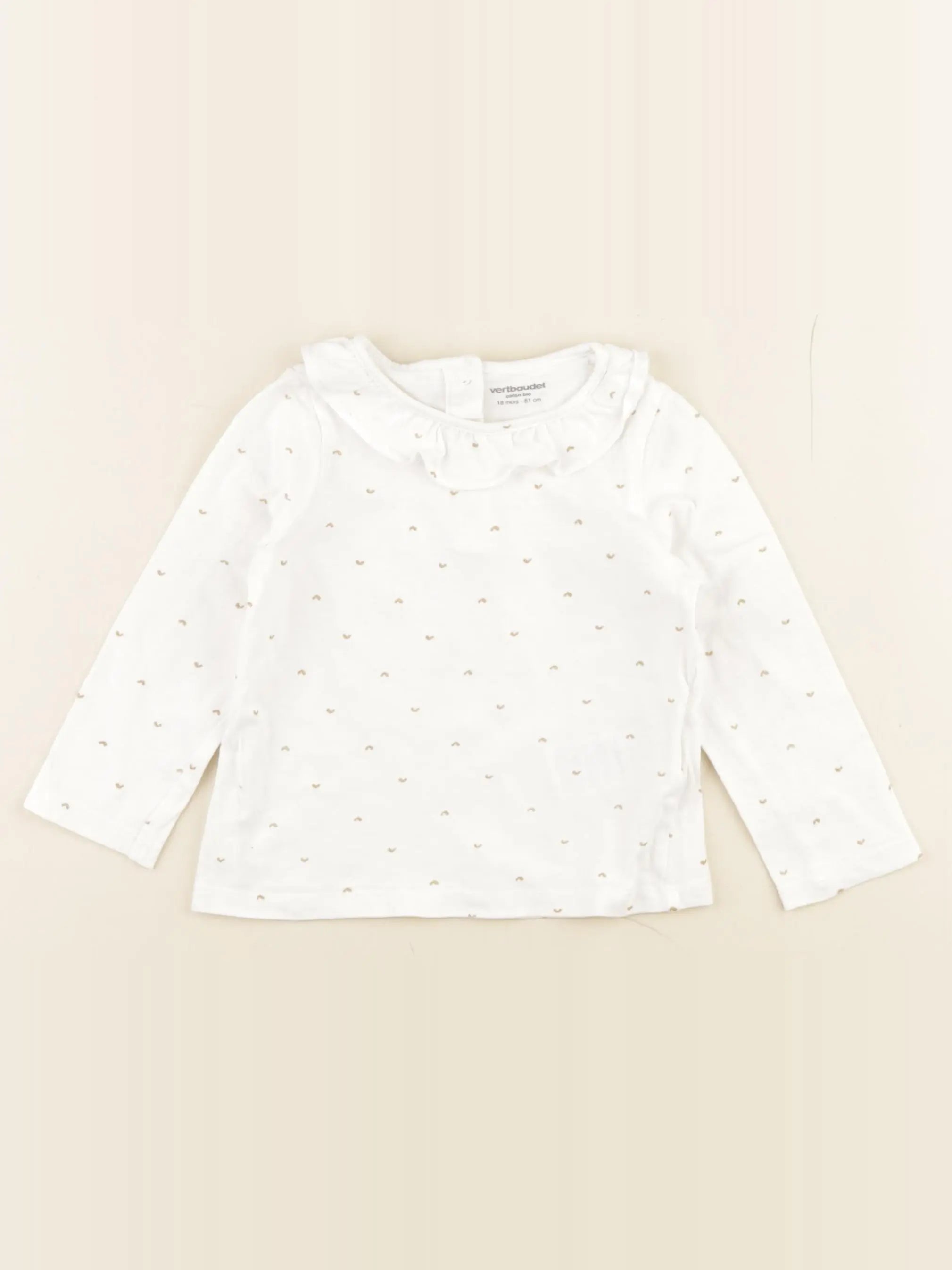 Vertbaudet - tee-shirt blanc, or - 18 mois