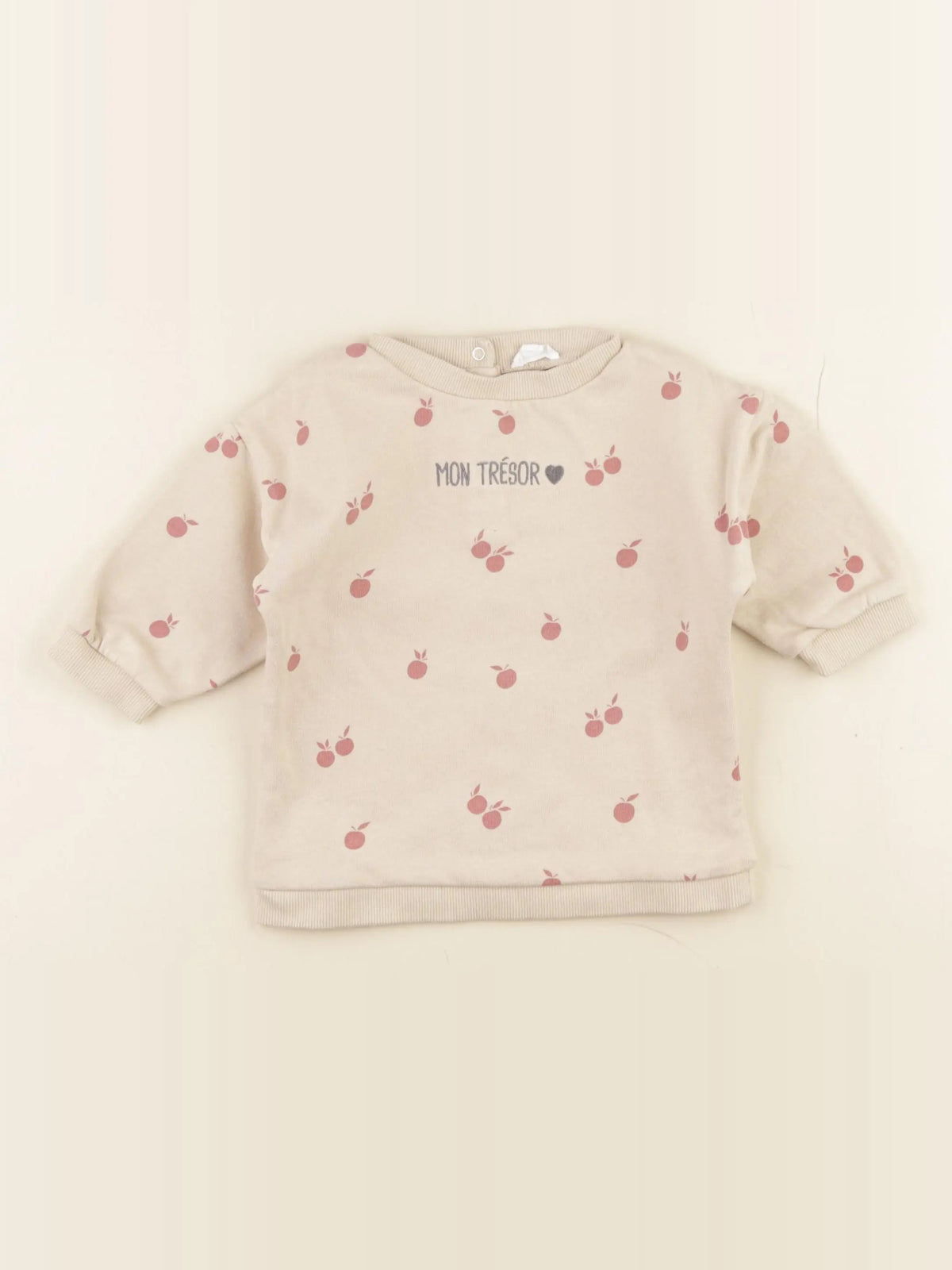 Vertbaudet - sweat beige - 12 mois