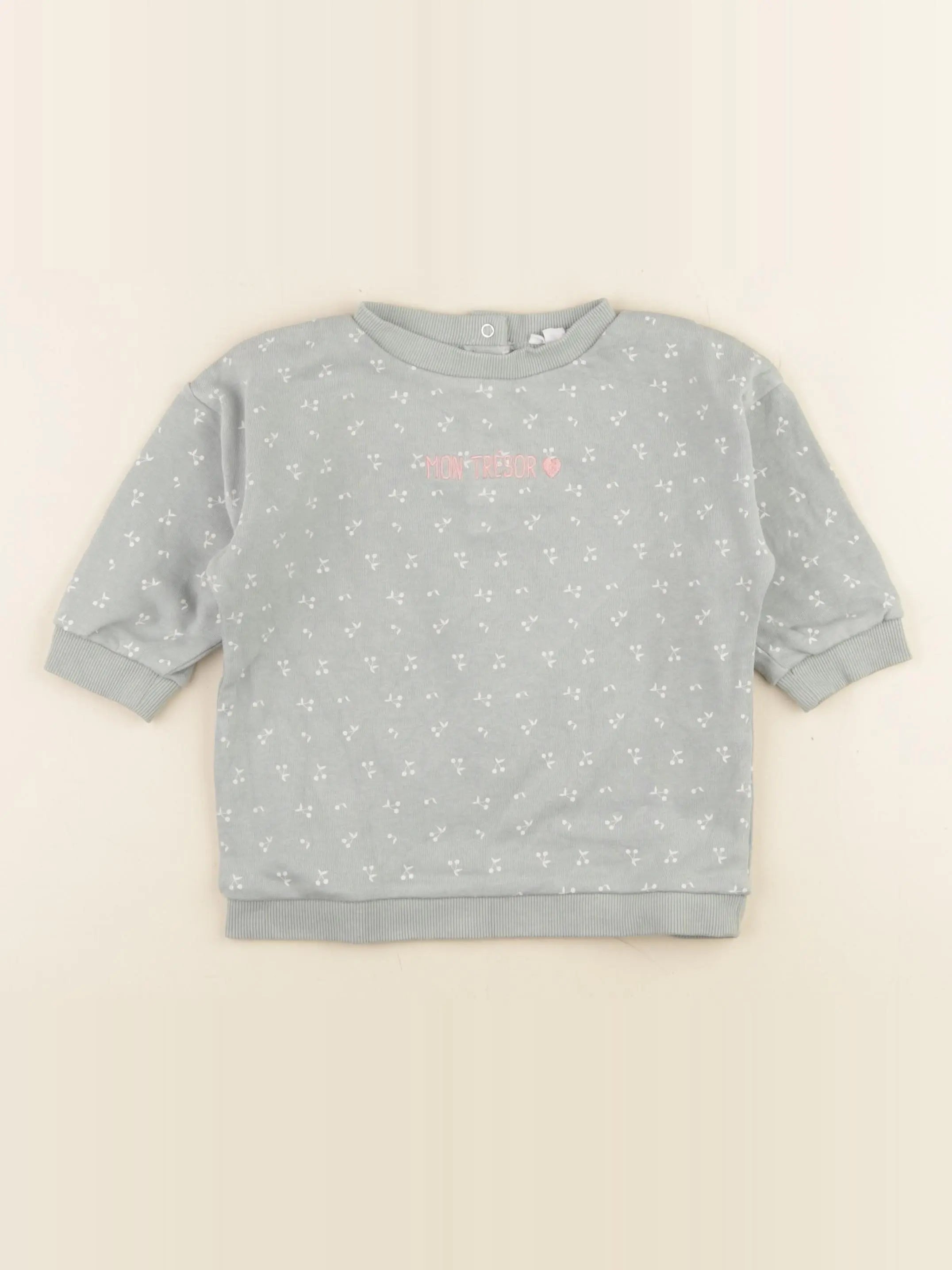 Vertbaudet - sweat vert - 12 mois