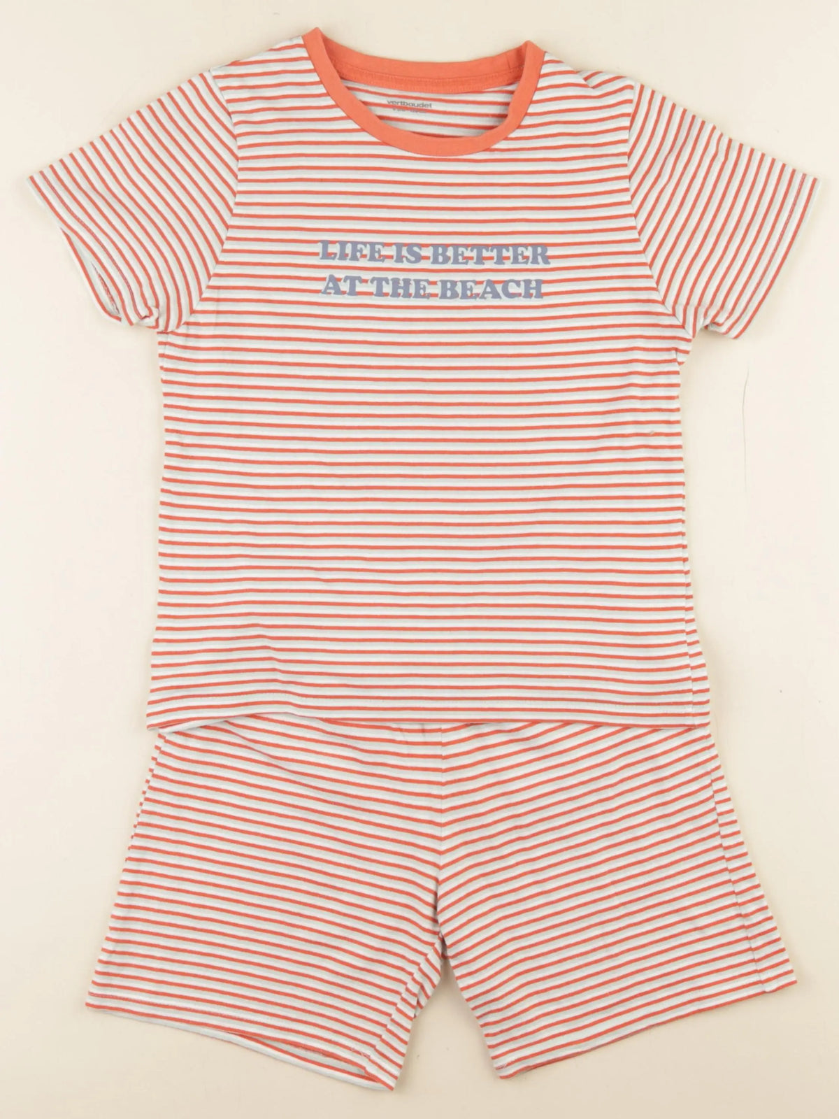 Vertbaudet - pyjama coton orange - 8 ans
