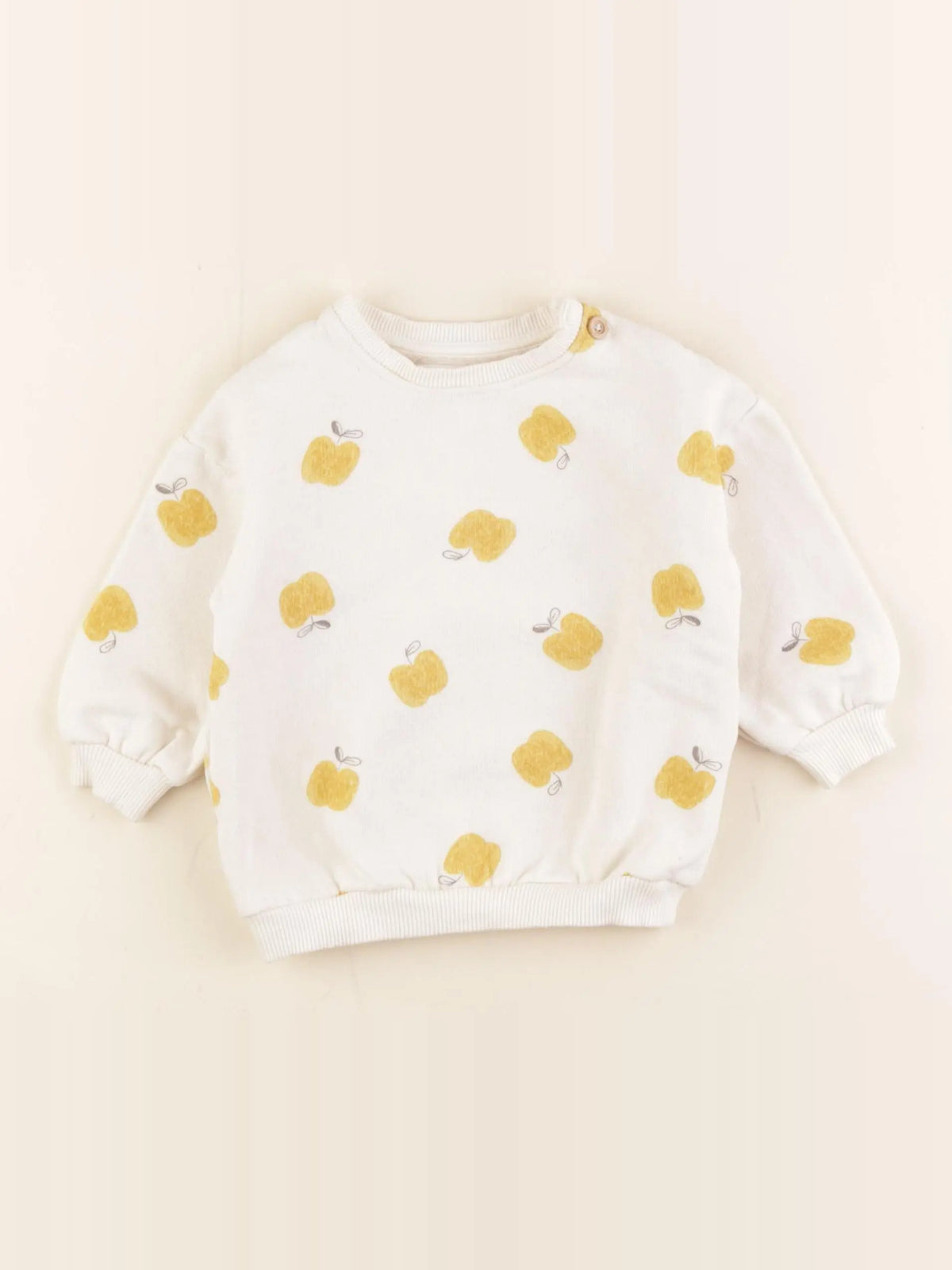 Zara - sweat jaune - 6/9 mois