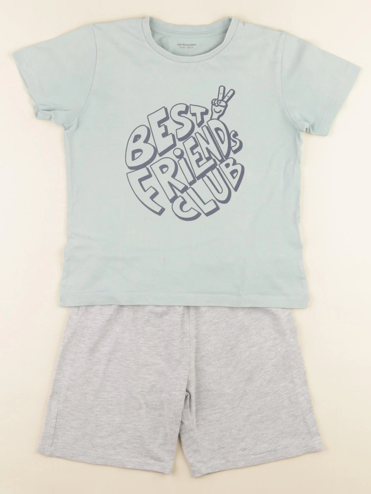 Vertbaudet - pyjama coton gris, vert - 8 ans