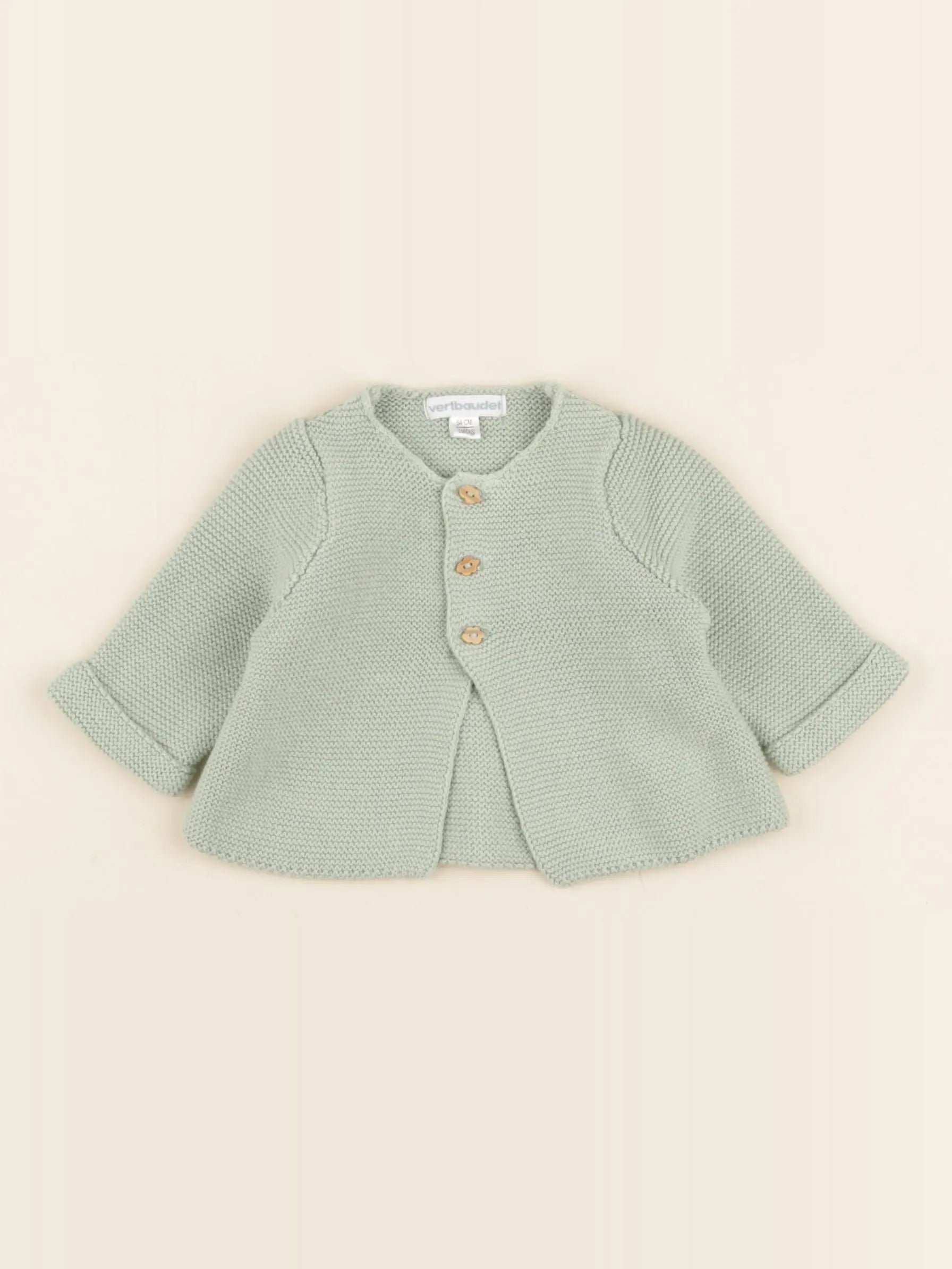 Vertbaudet - gilet vert - 1 mois