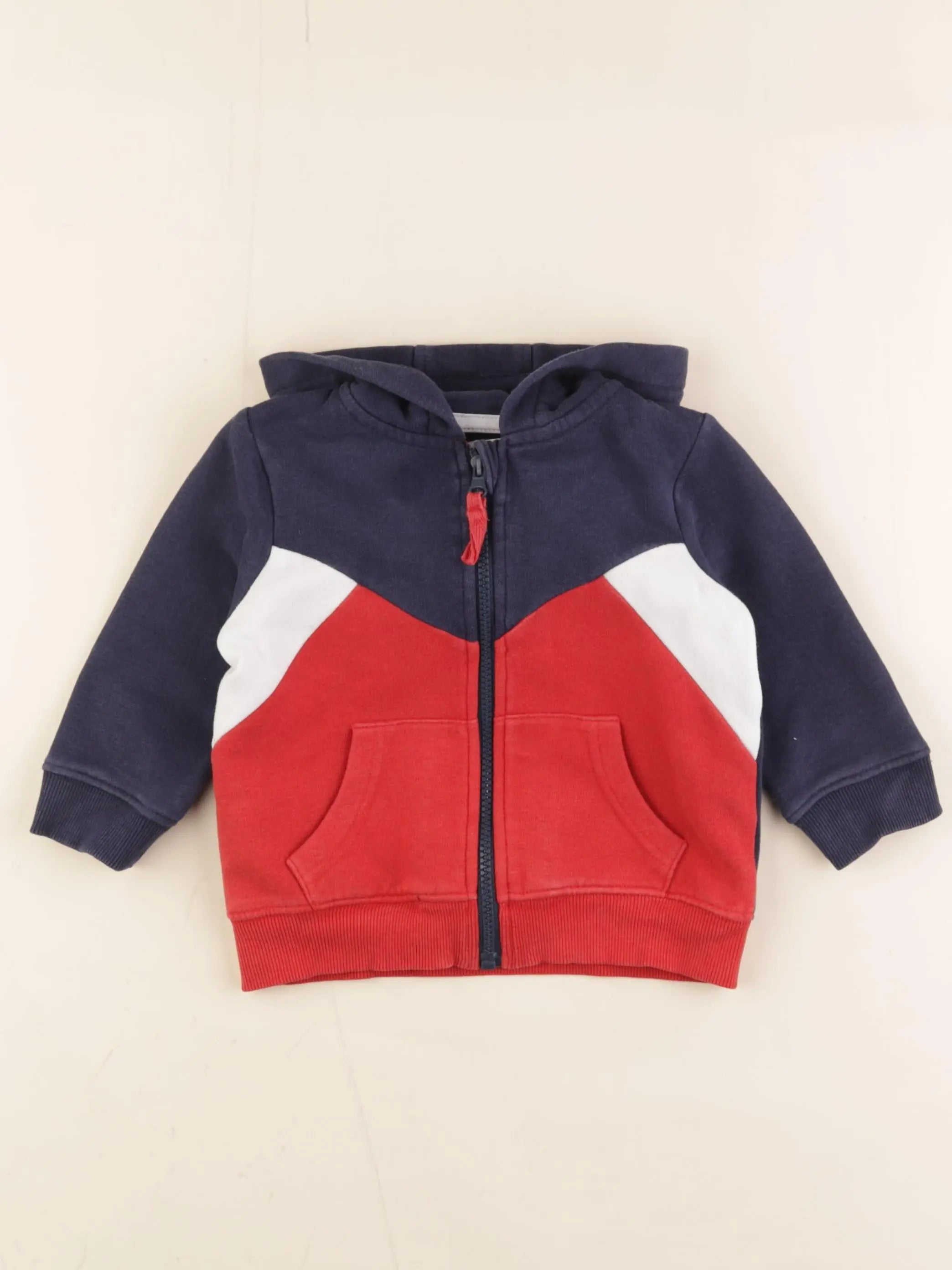 Vertbaudet - sweat bleu, rouge - 2 ans