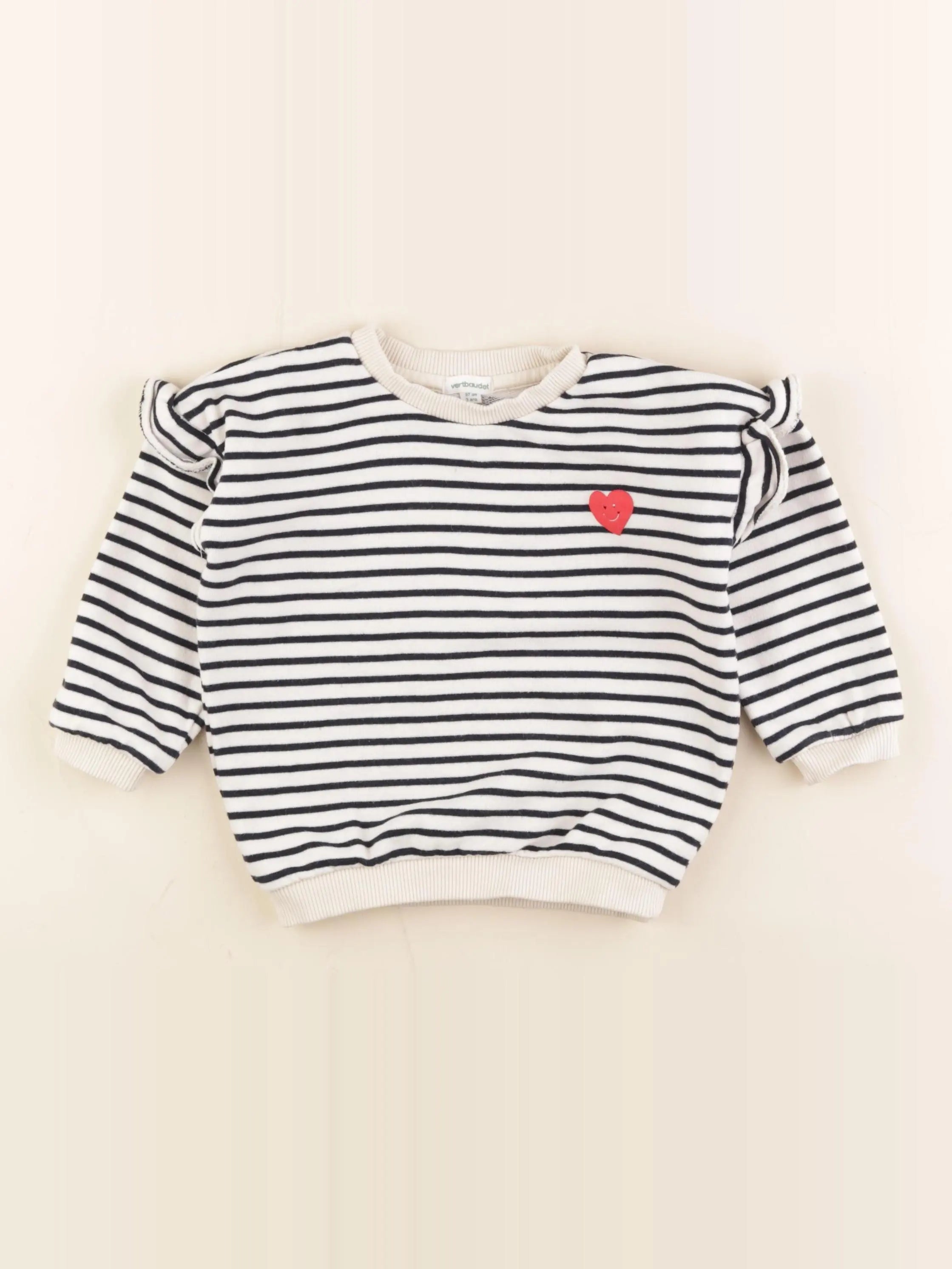 Vertbaudet - sweat blanc - 3 ans