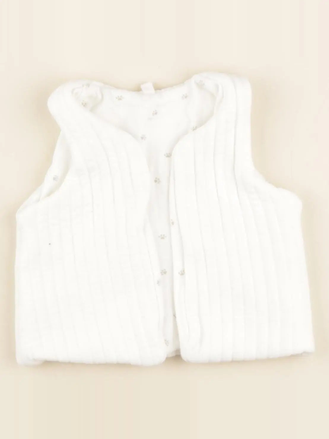 Petit Bateau - gilet blanc - 6 mois