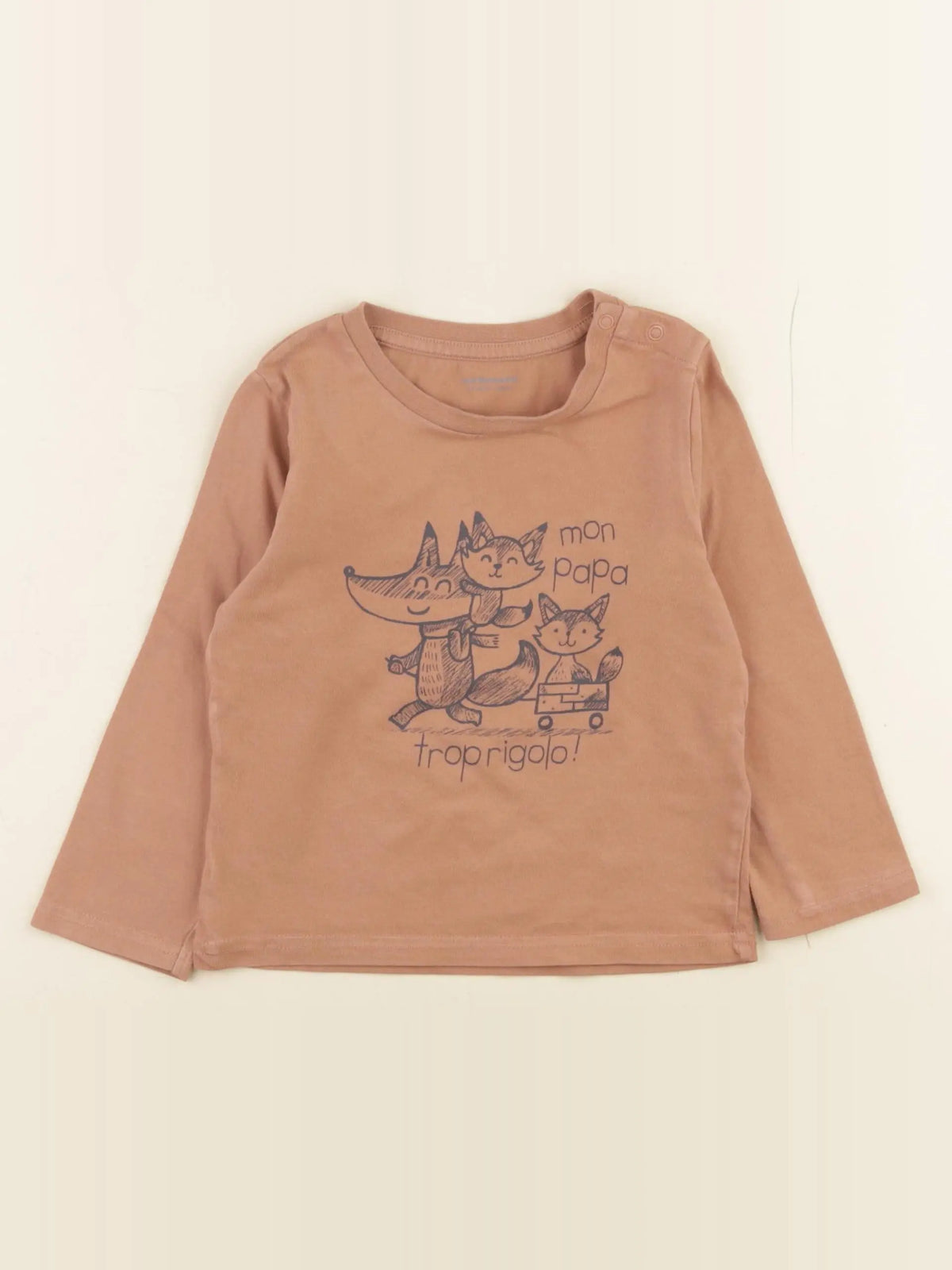 Vertbaudet - tee-shirt marron - 24 mois