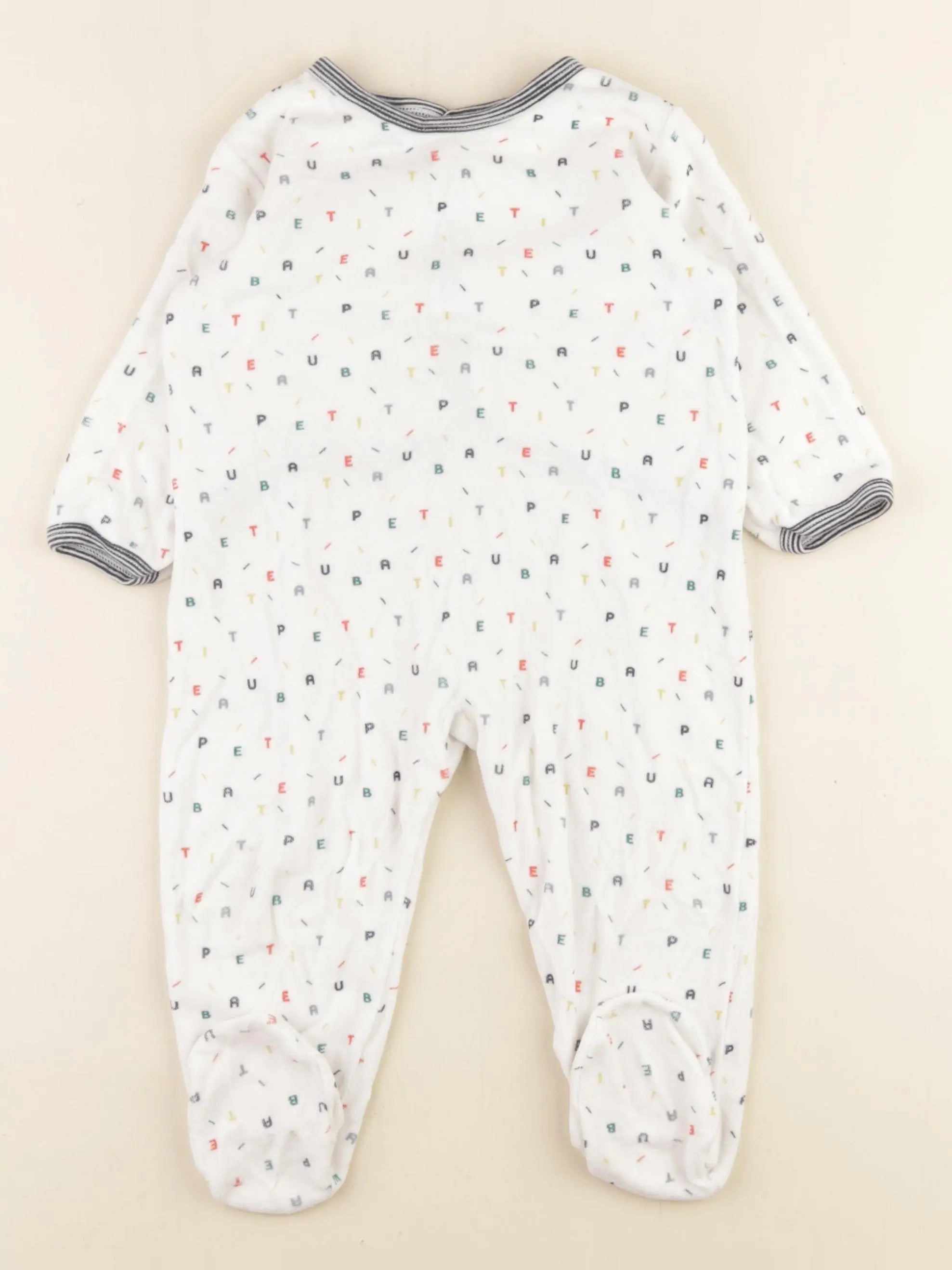 Petit Bateau - pyjama velours blanc - 18 mois