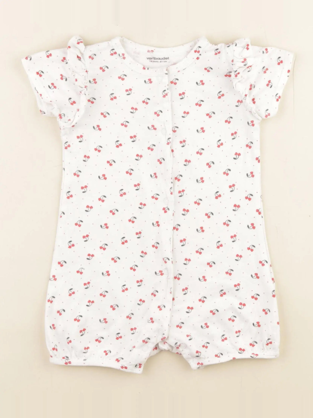 Vertbaudet - combinaison blanc, rouge - 18 mois