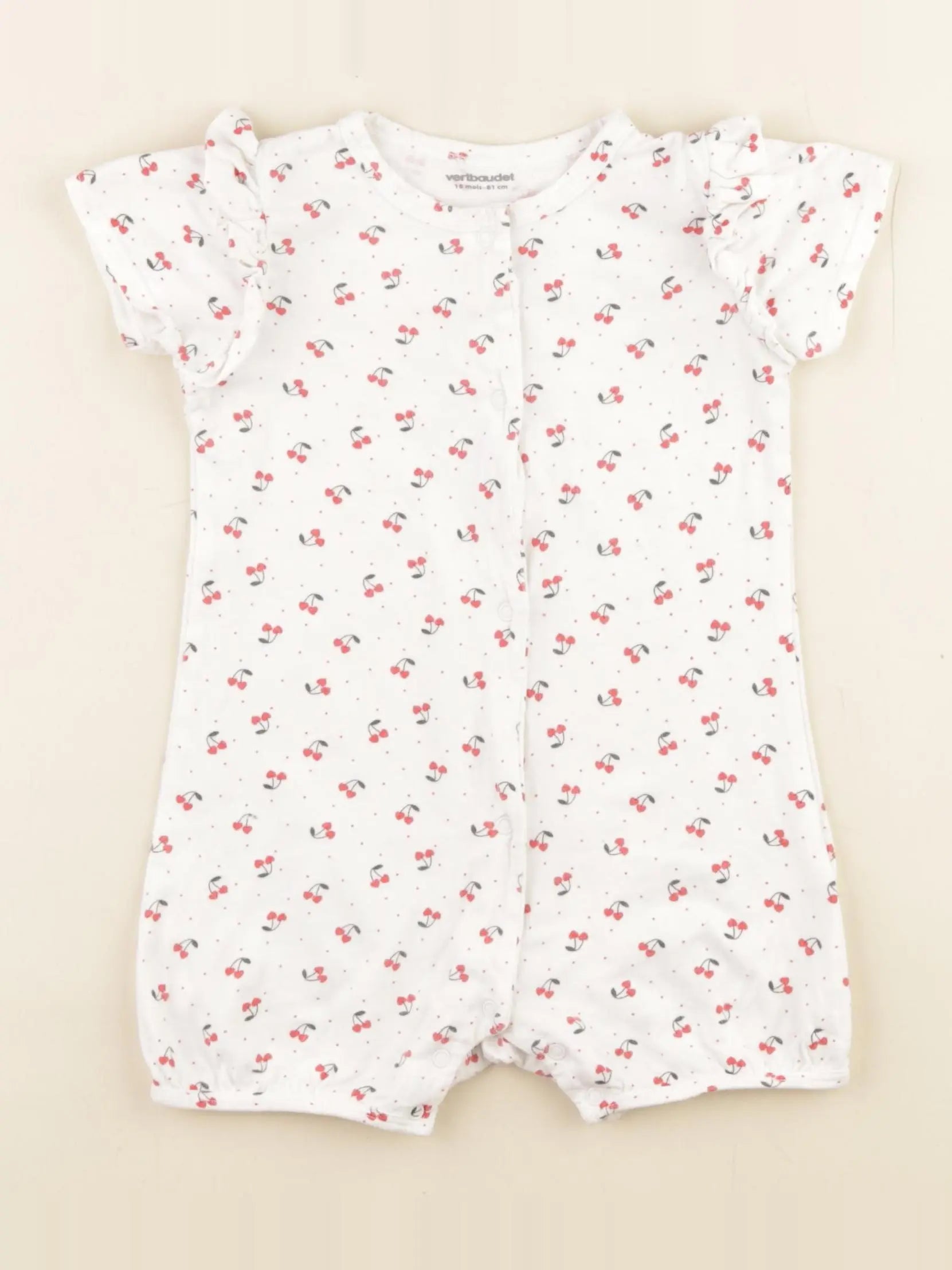 Vertbaudet - combinaison blanc, rouge - 18 mois