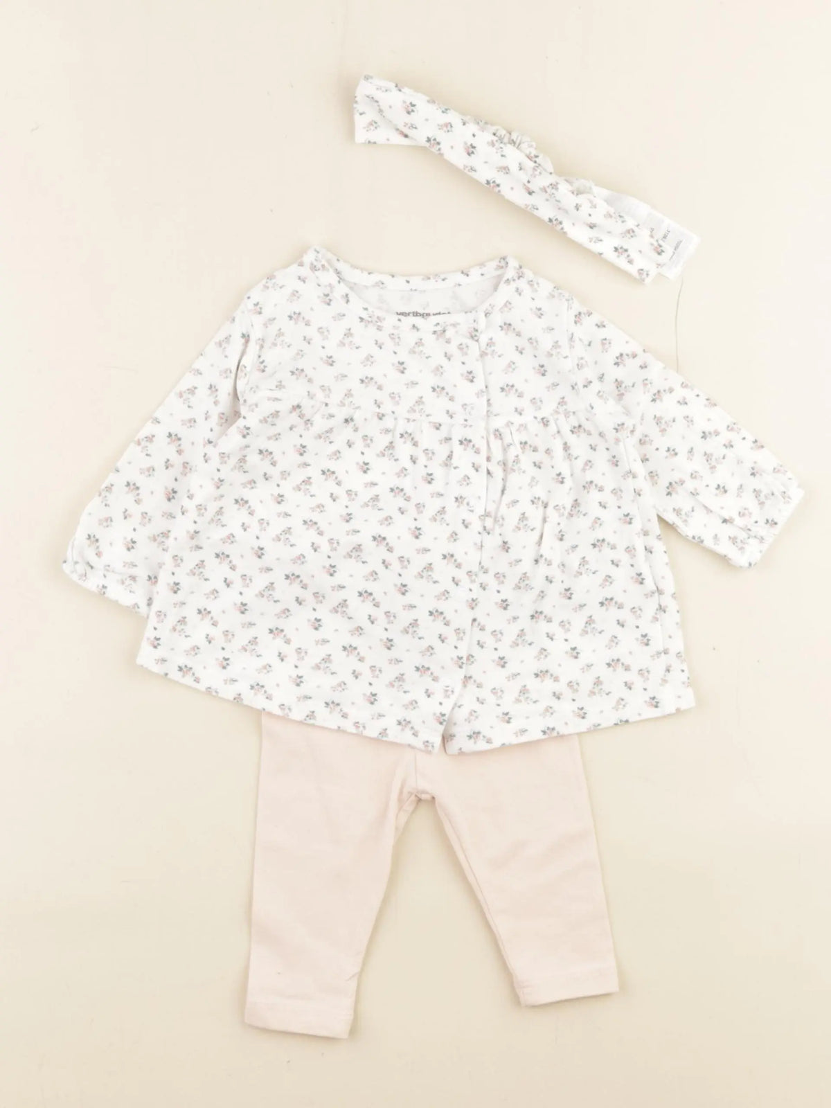 Vertbaudet - ensemble rose - 1 mois