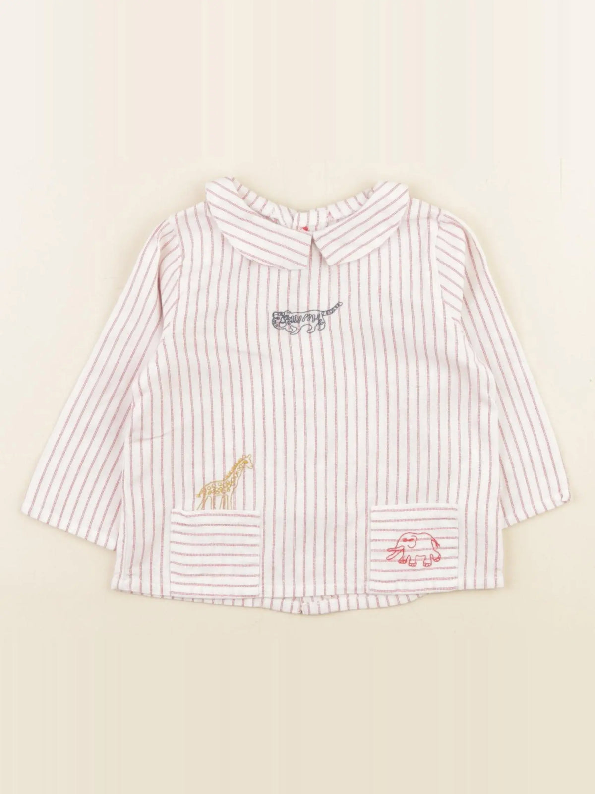 Boutchou - chemise blanc, rouge - 9 mois