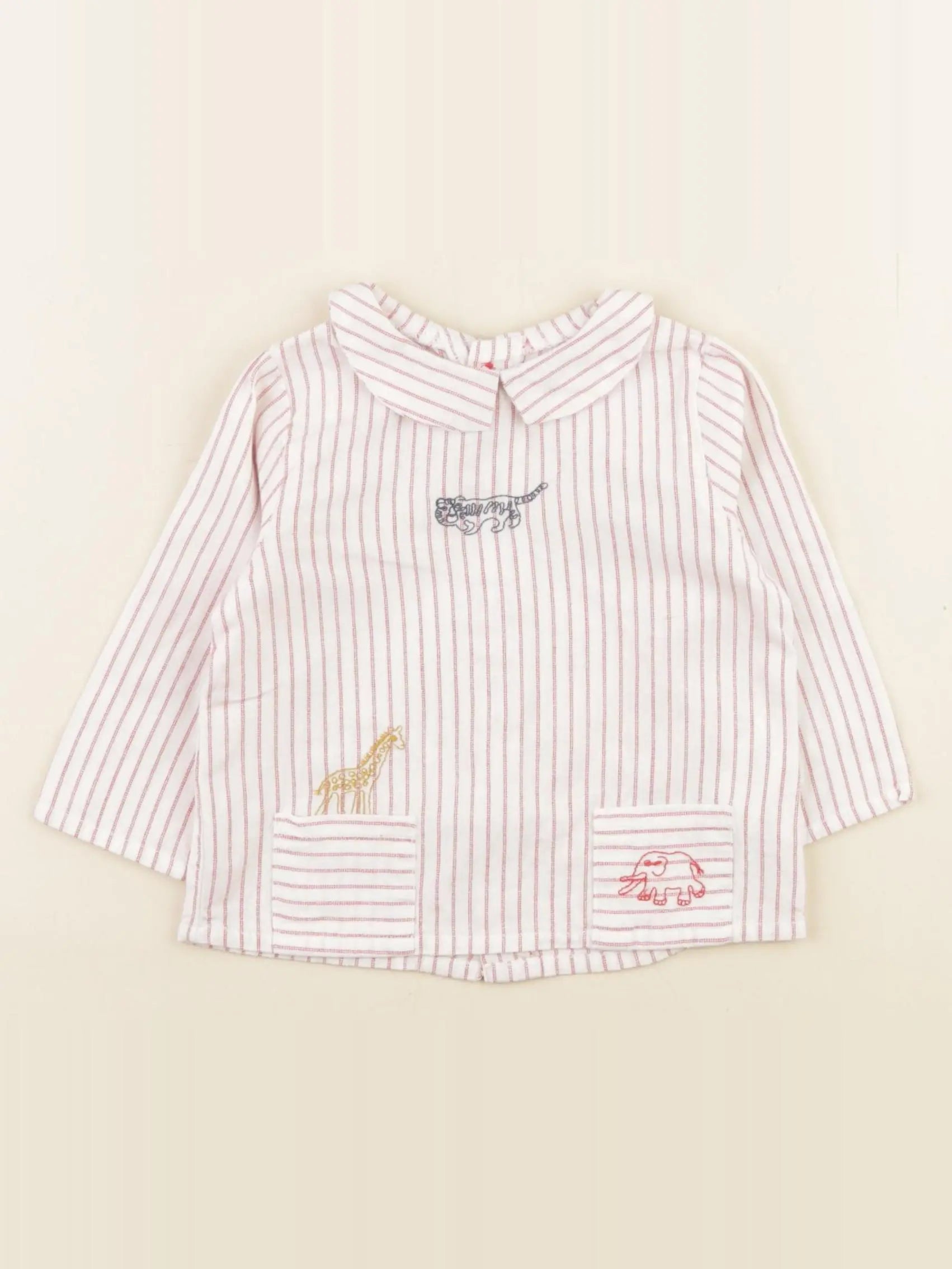 Boutchou - chemise blanc, rouge - 9 mois