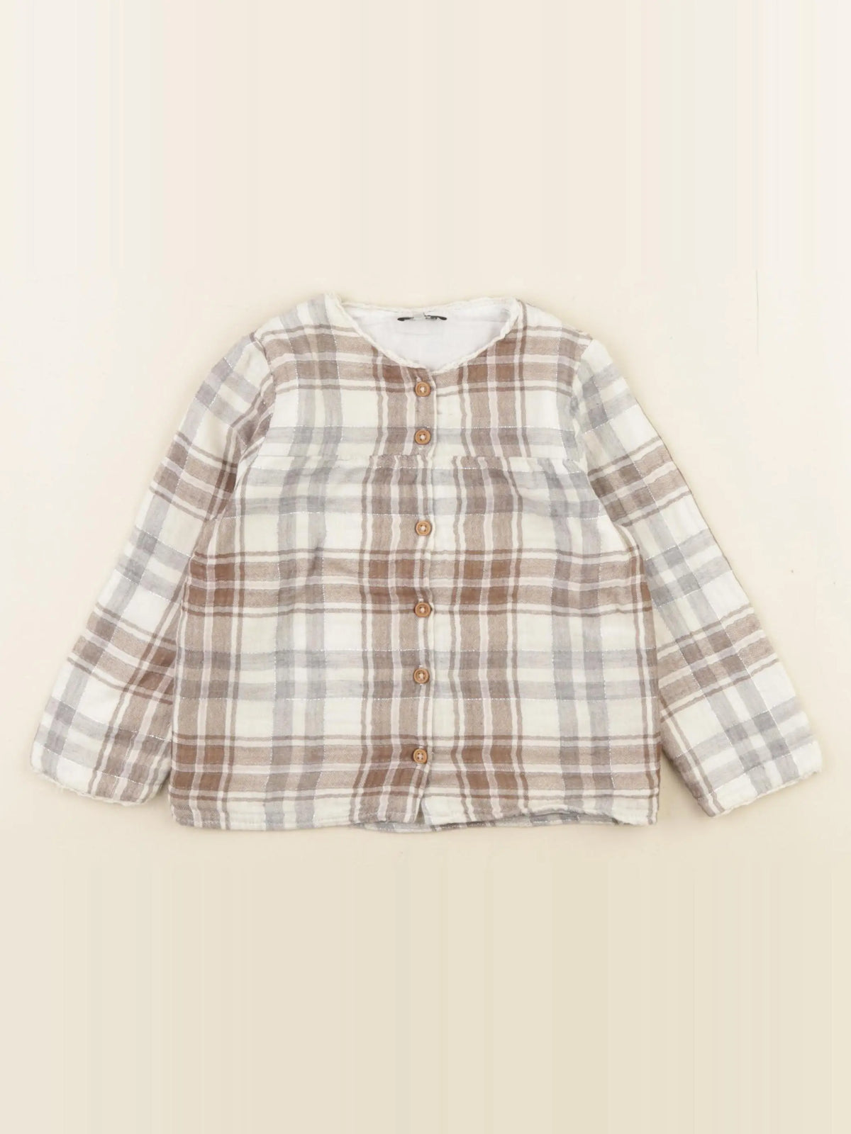 Natalys - blouse marron, argent - 24 mois