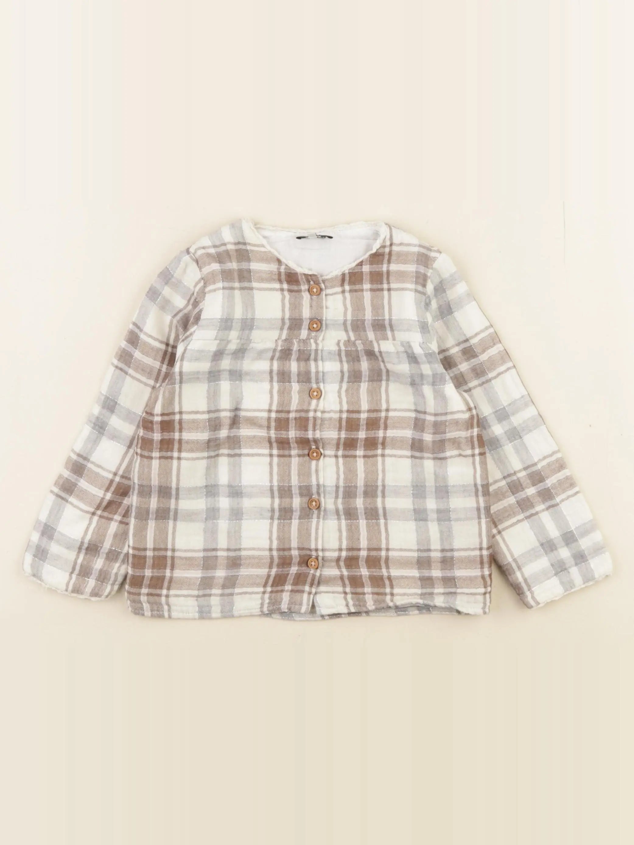 Natalys - blouse marron, argent - 24 mois