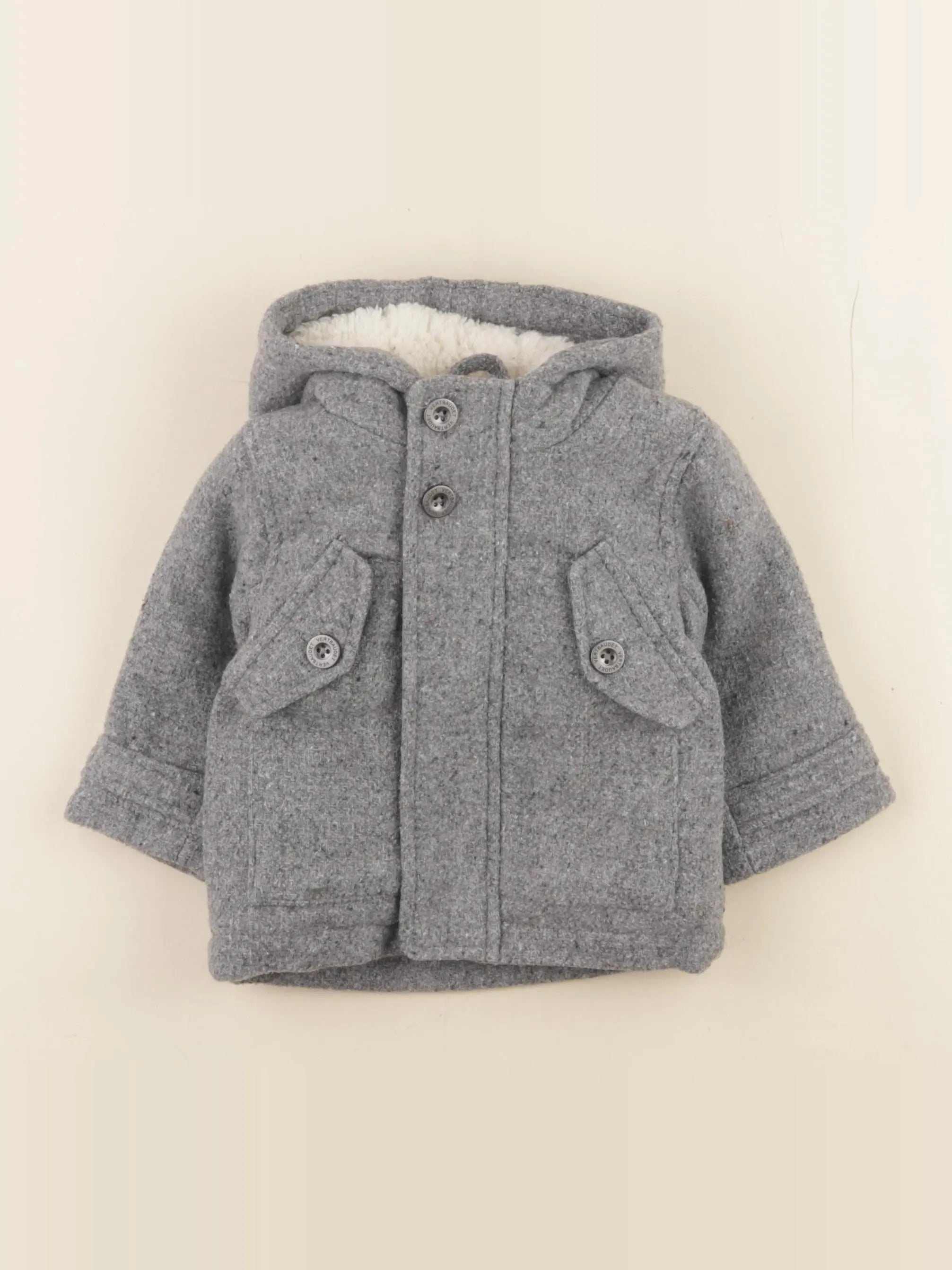 Vertbaudet - manteau gris - 6 mois