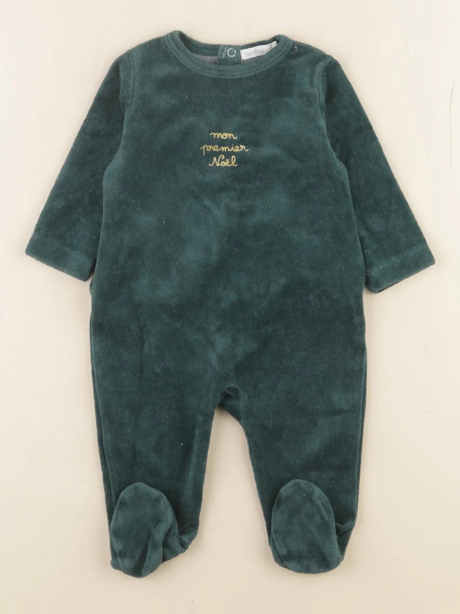 Boutchou - pyjama velours vert - 3 mois