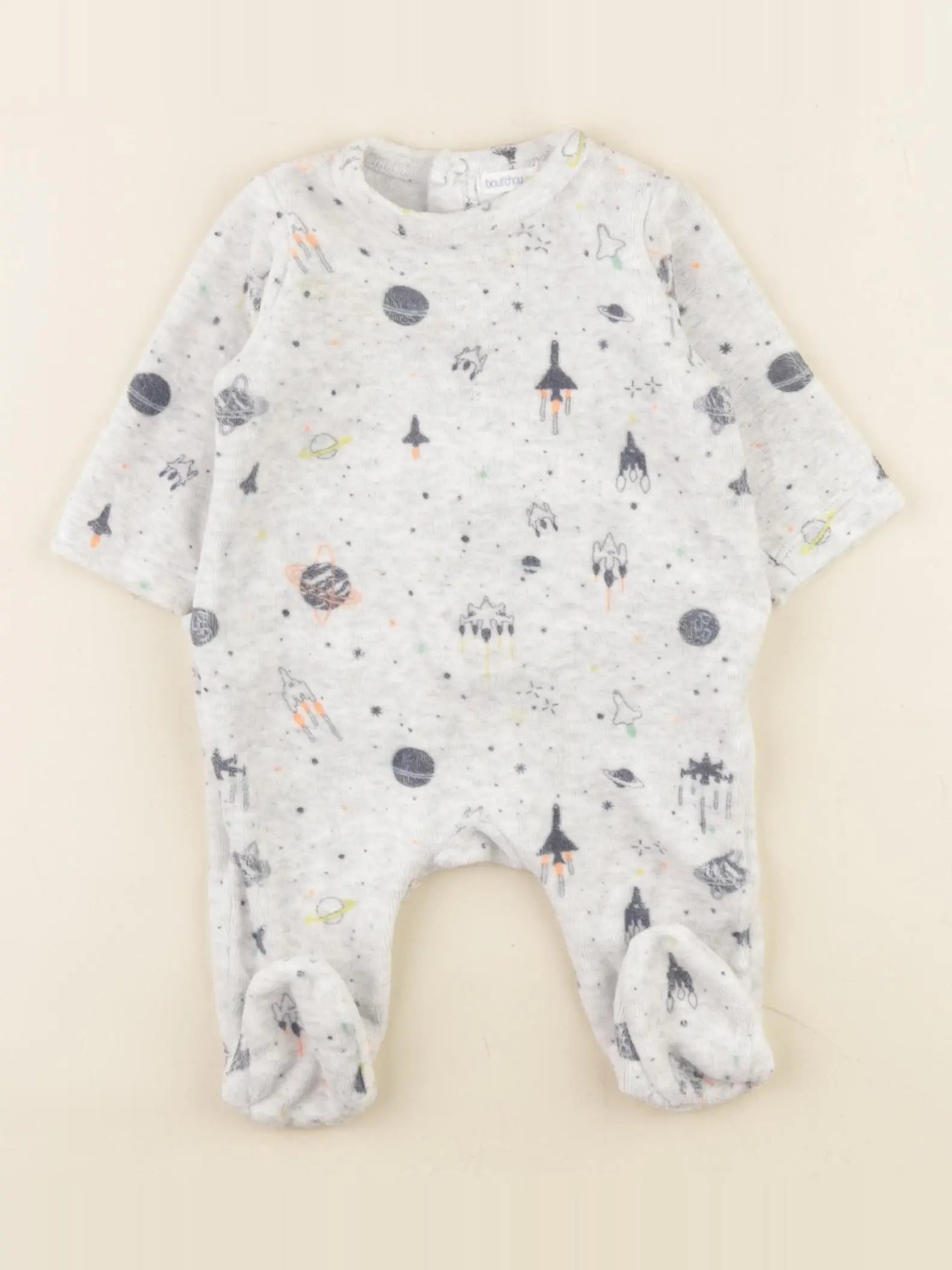 Boutchou - pyjama velours gris - 1 mois