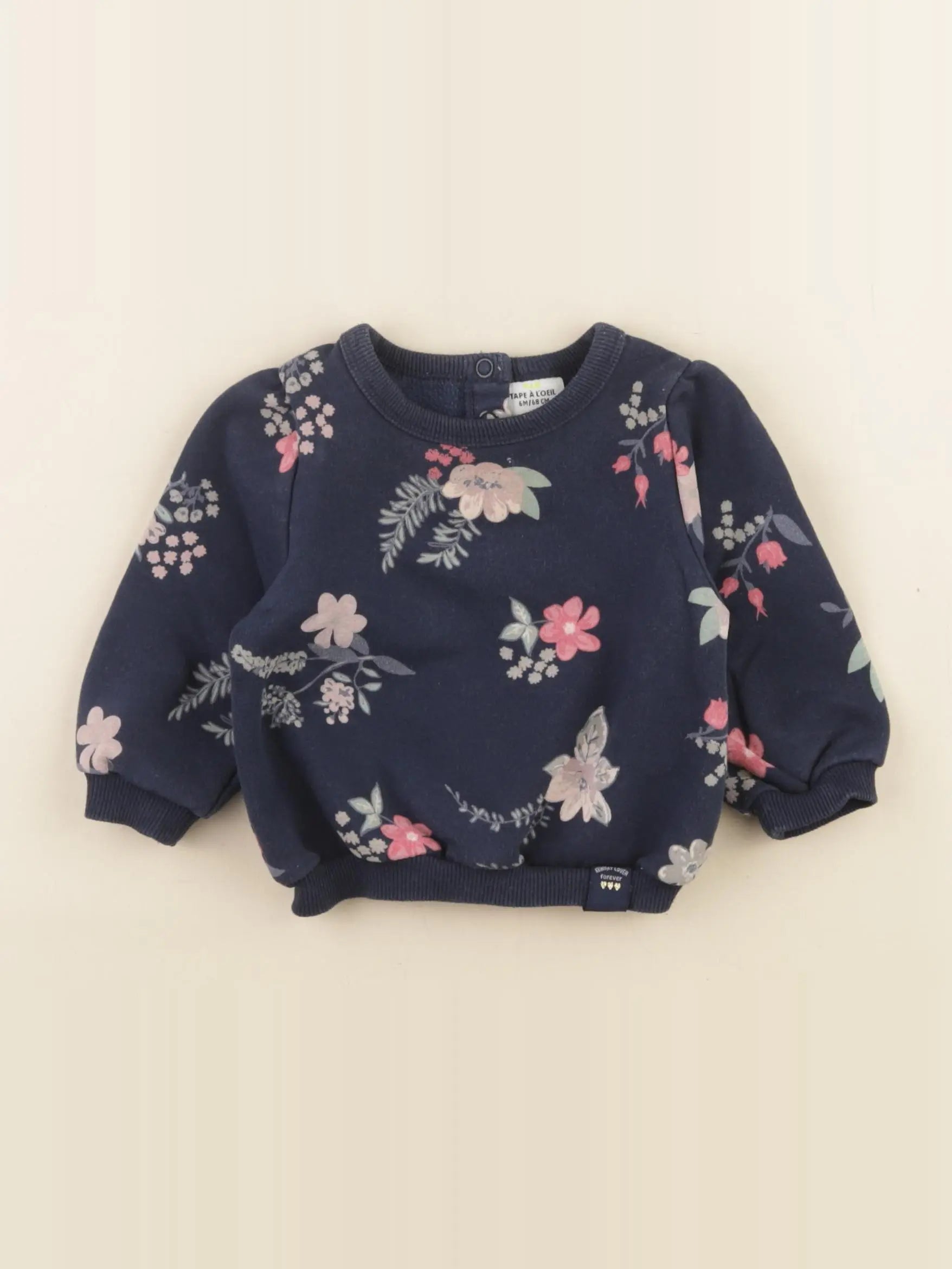 Tape à l'oeil - sweat bleu - 6 mois