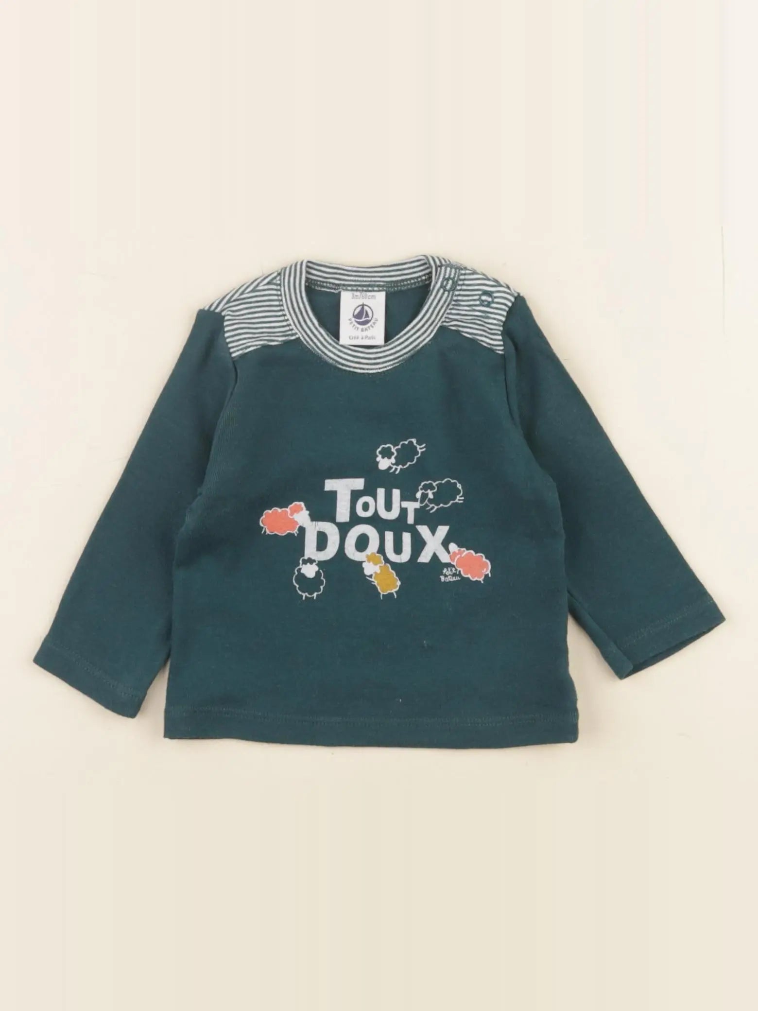 Petit Bateau - maillot de corps vert - 3 mois