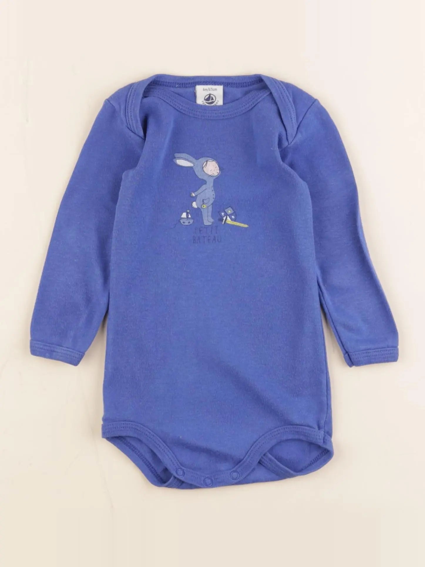 Petit Bateau - body bleu - 6 mois