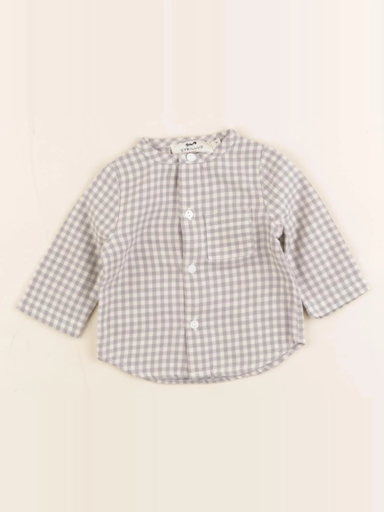 Cyrillus - chemise beige, gris - 1 mois