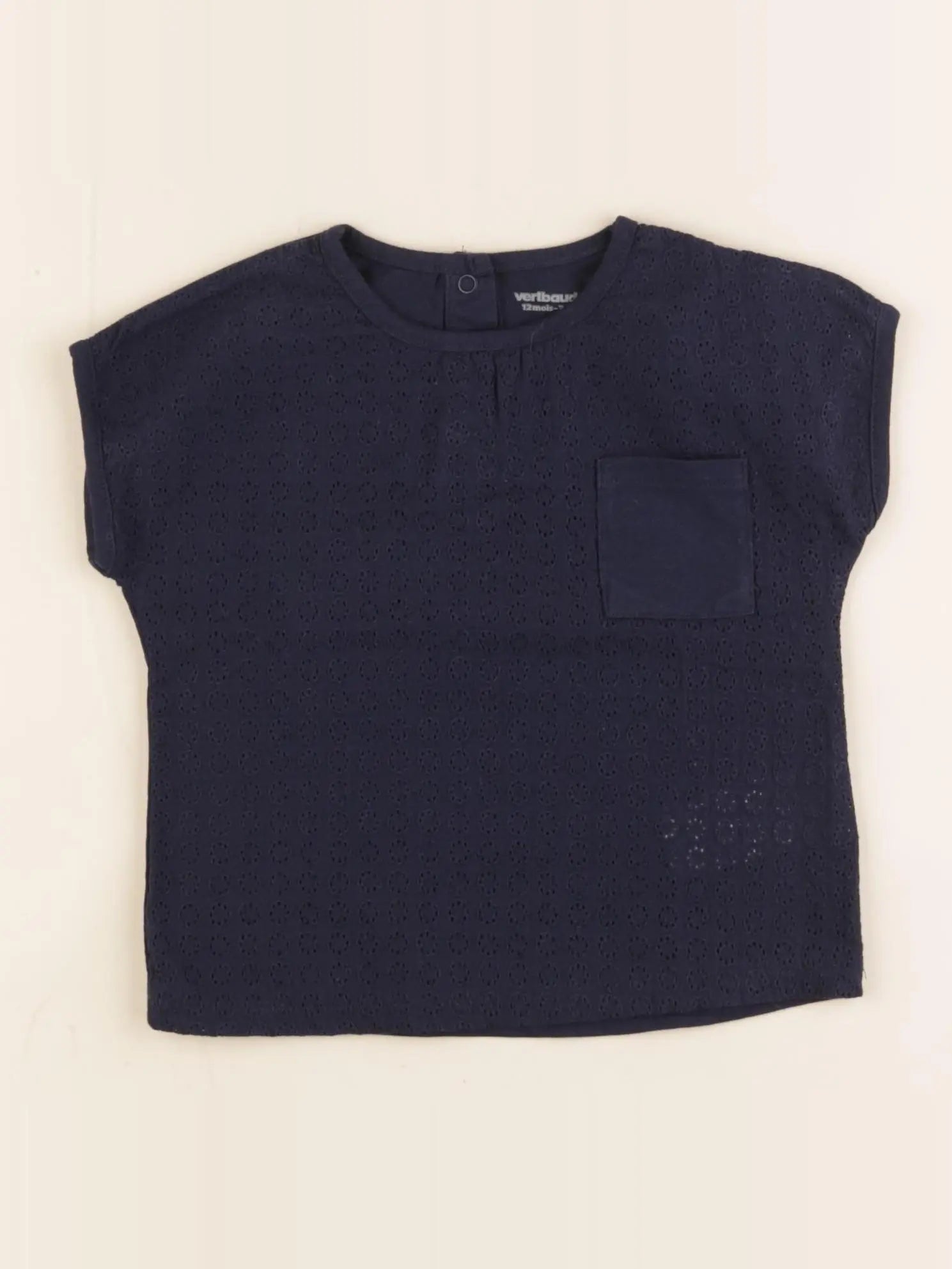 Vertbaudet - tee-shirt bleu - 12 mois