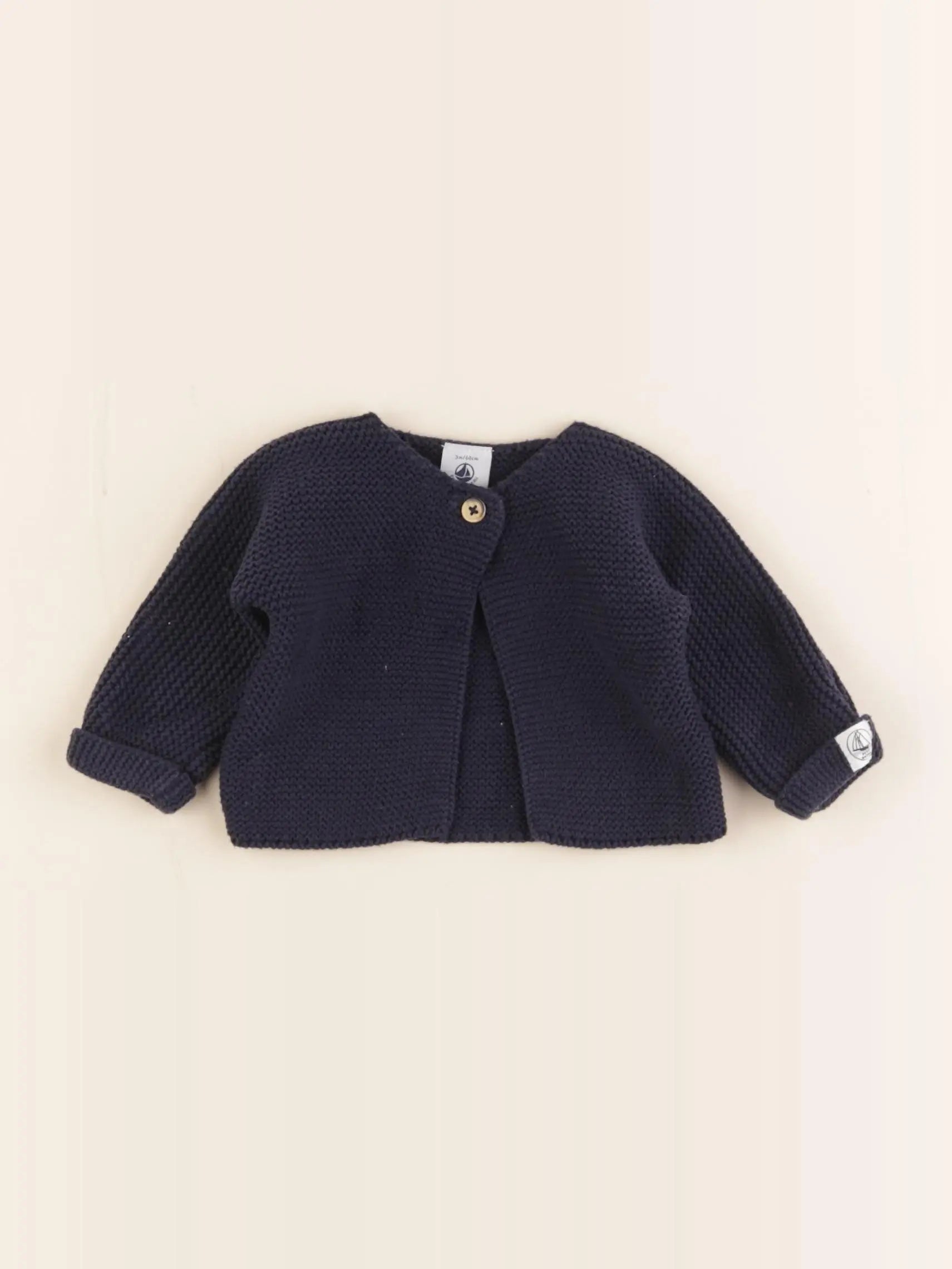 Petit Bateau - gilet bleu - 3 mois