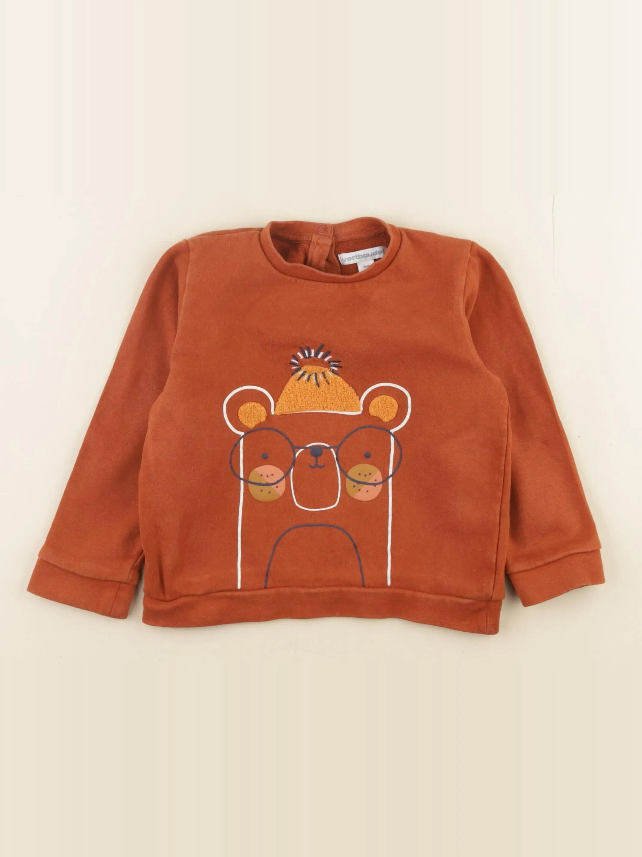 Vertbaudet - sweat marron - 3 ans