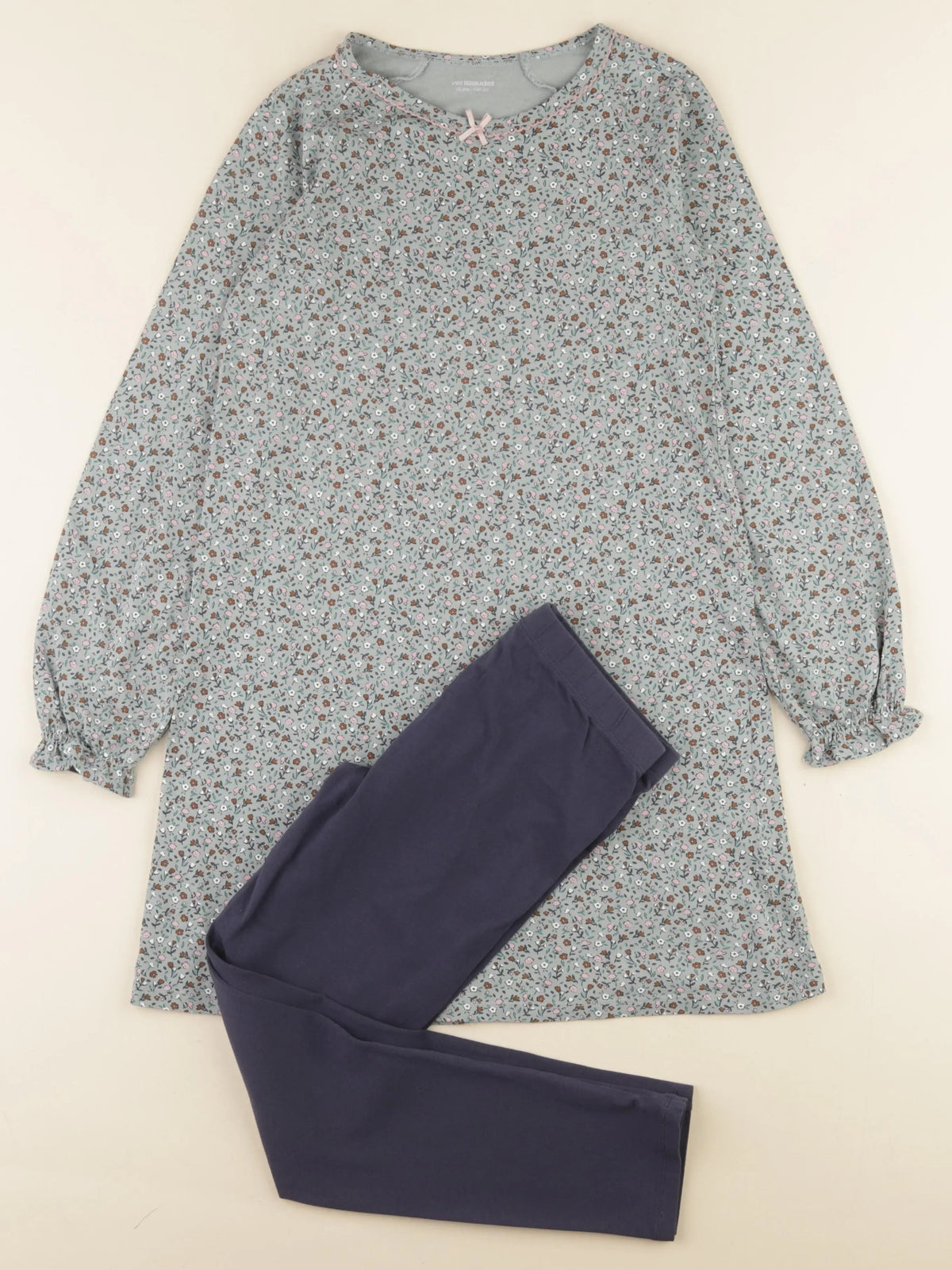 Vertbaudet - pyjama coton vert, bleu - 4 ans