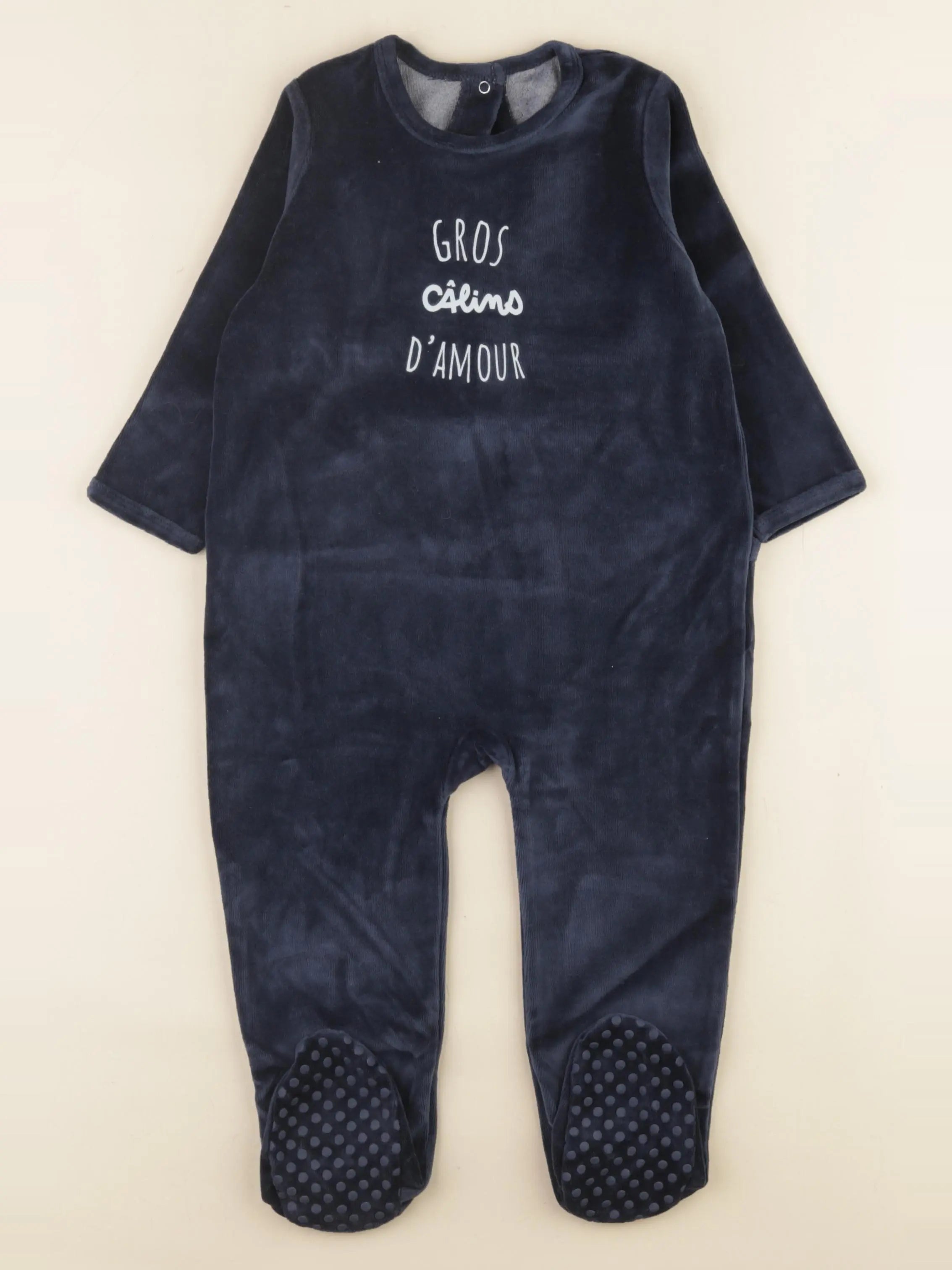 Vertbaudet - pyjama velours bleu - 2 ans