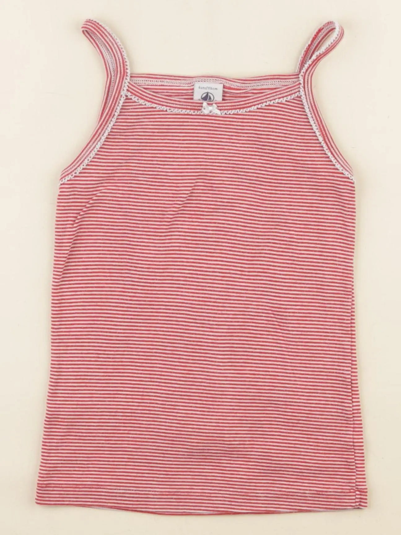 Petit Bateau - maillot de corps rouge - 6 ans