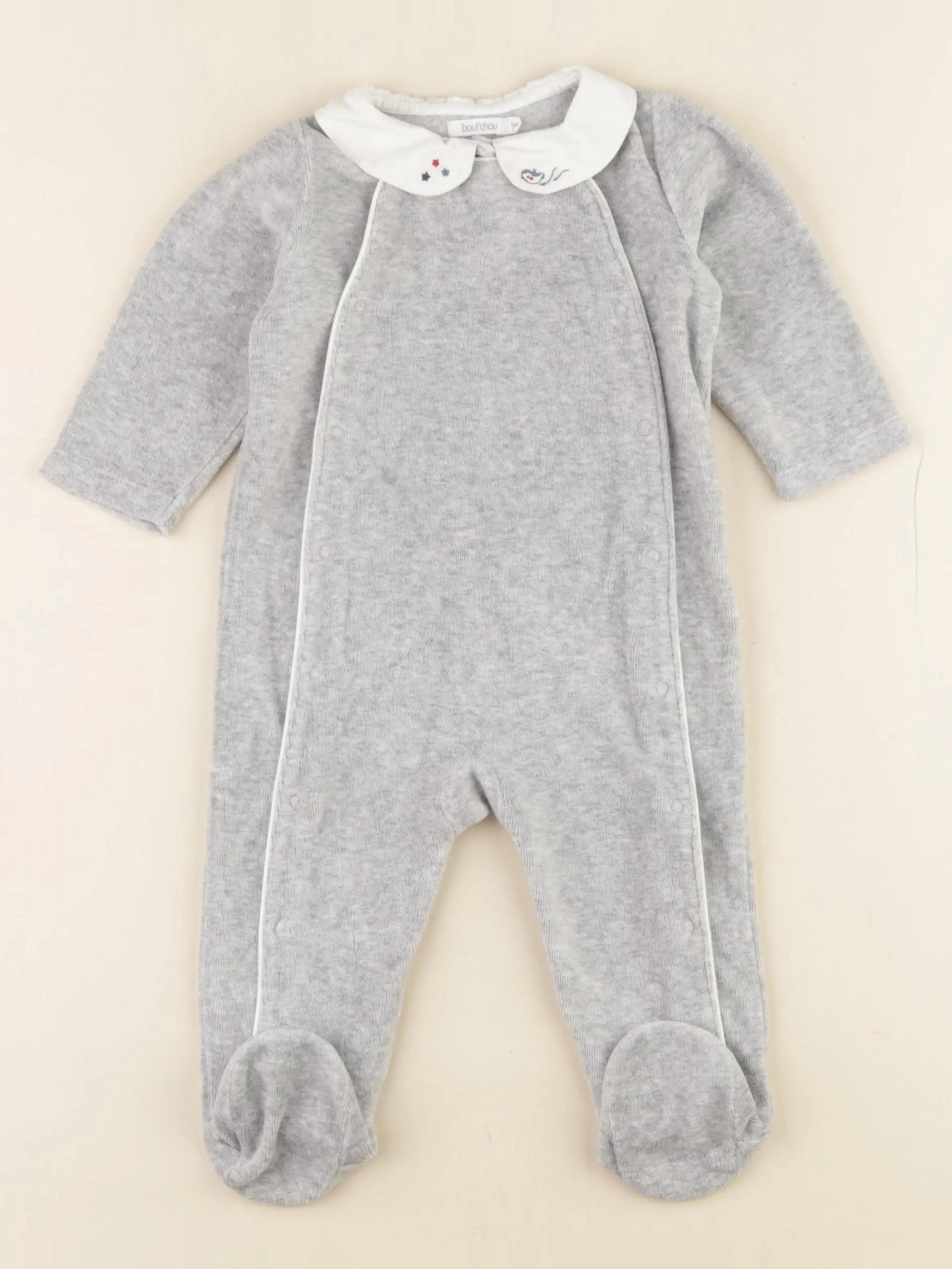 Boutchou - pyjama velours gris - 9 mois