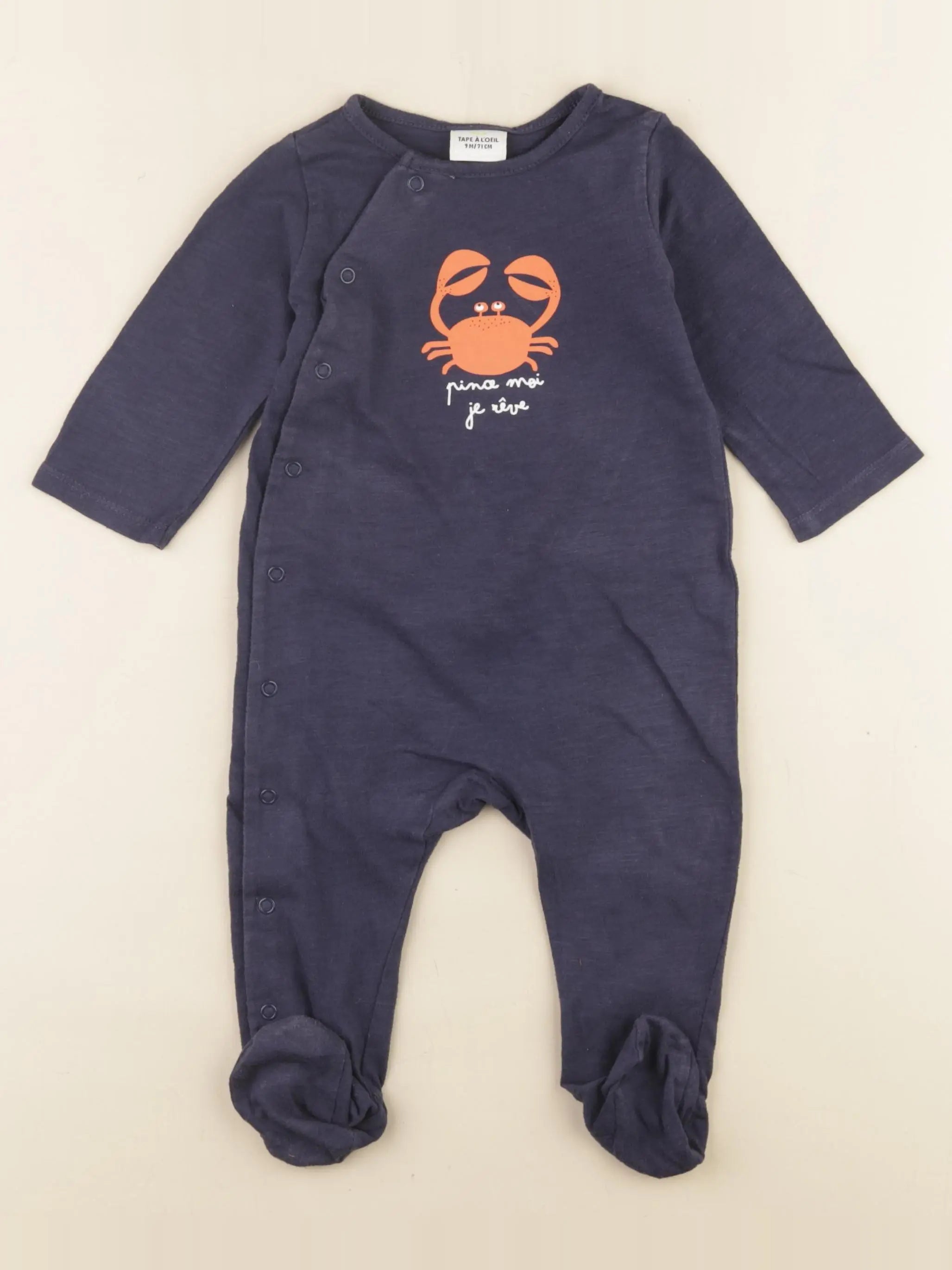 Tape à l'oeil - pyjama coton bleu - 9 mois