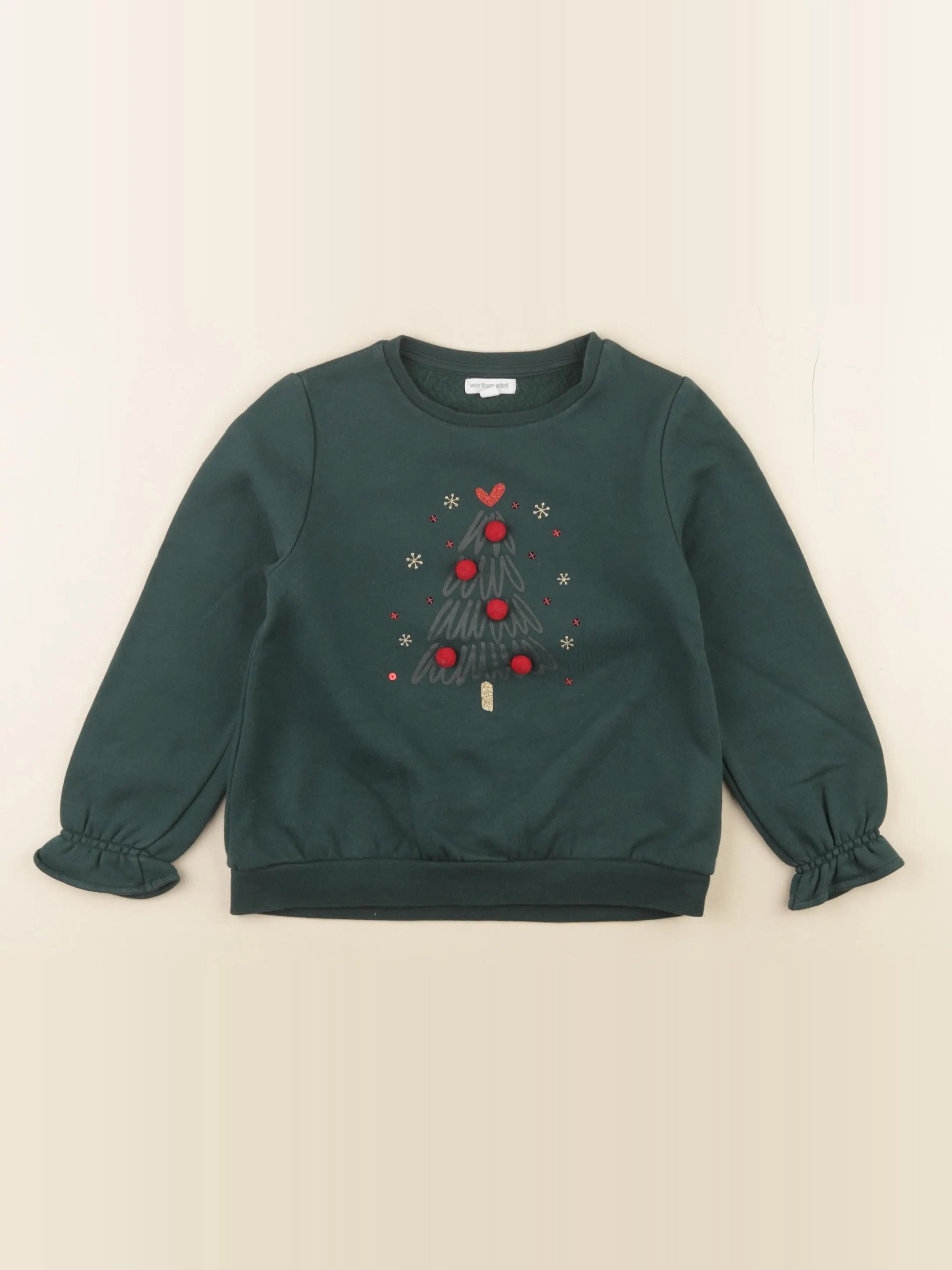 Vertbaudet - sweat vert - 6 ans